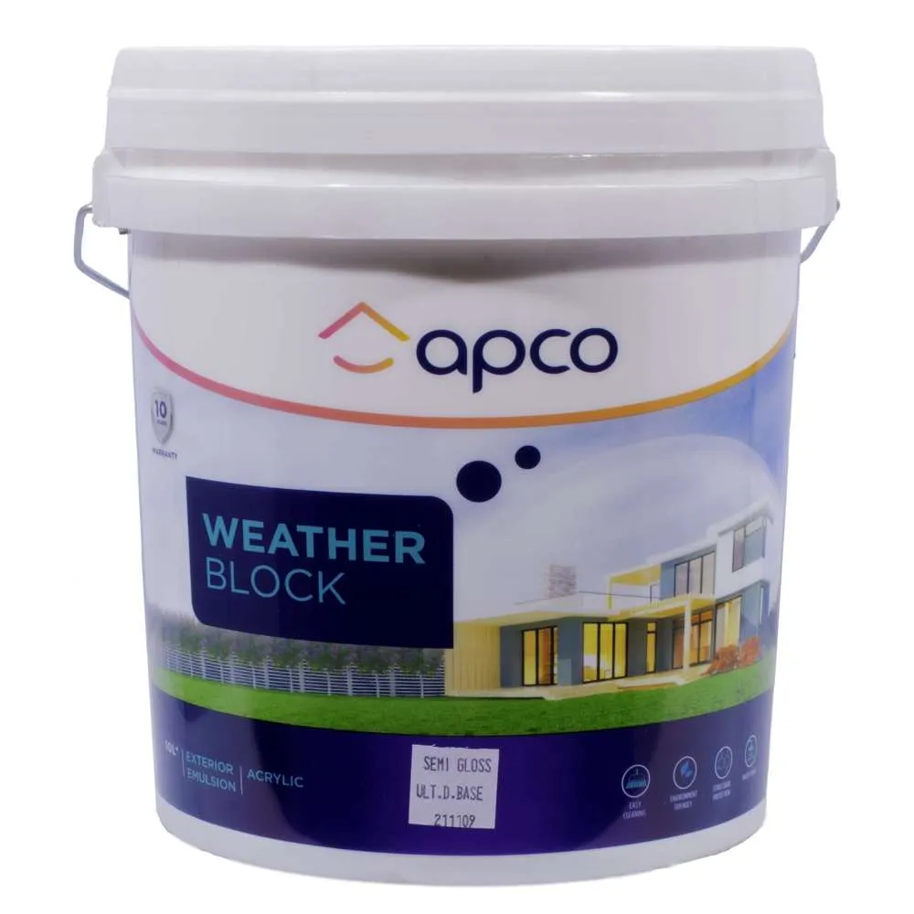 Apco Weatherblock Semi Gloss Acrylic Ultra Deep Base 10L
