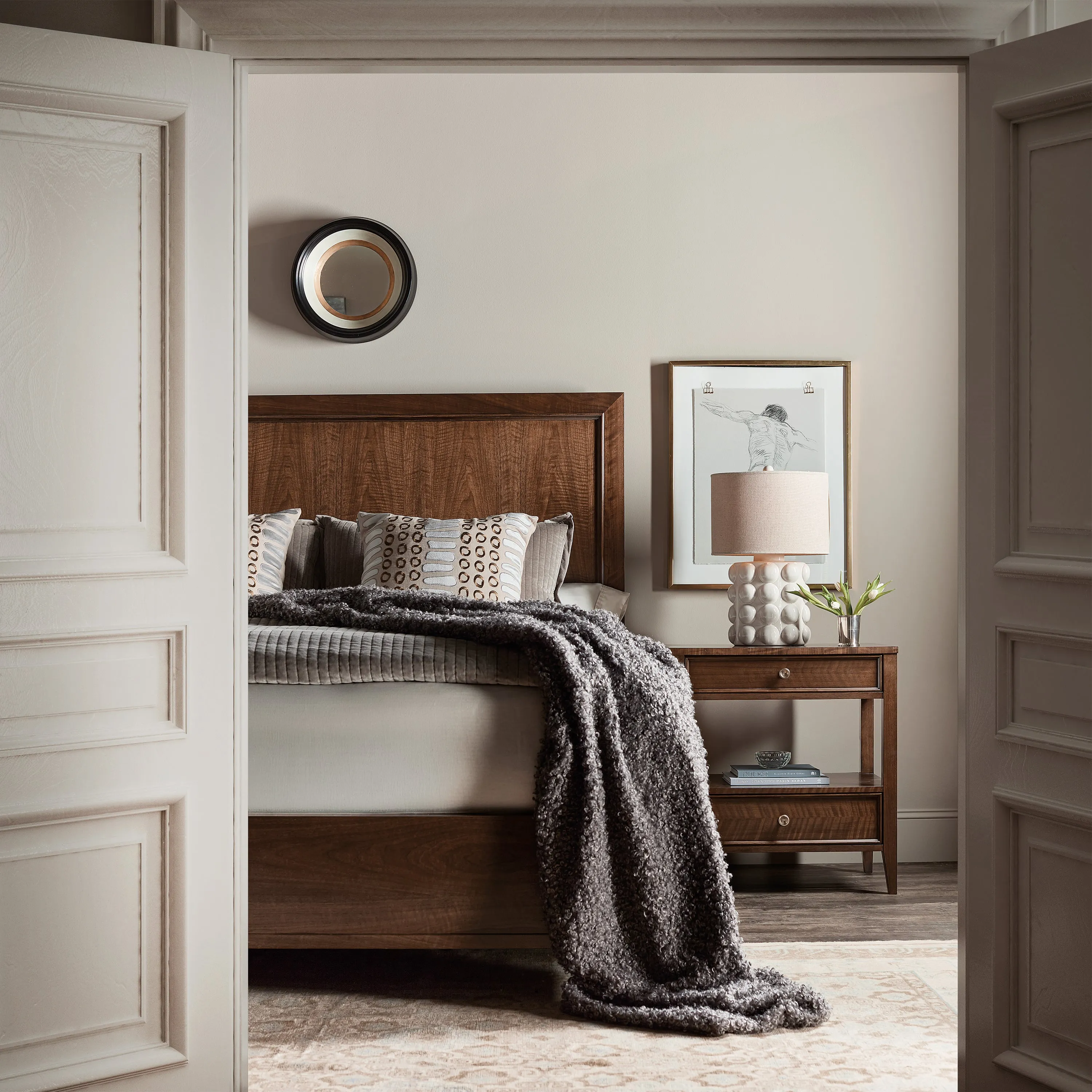 Archives 2-Drawer Nightstand with Open Storage