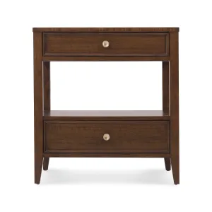 Archives 2-Drawer Nightstand with Open Storage