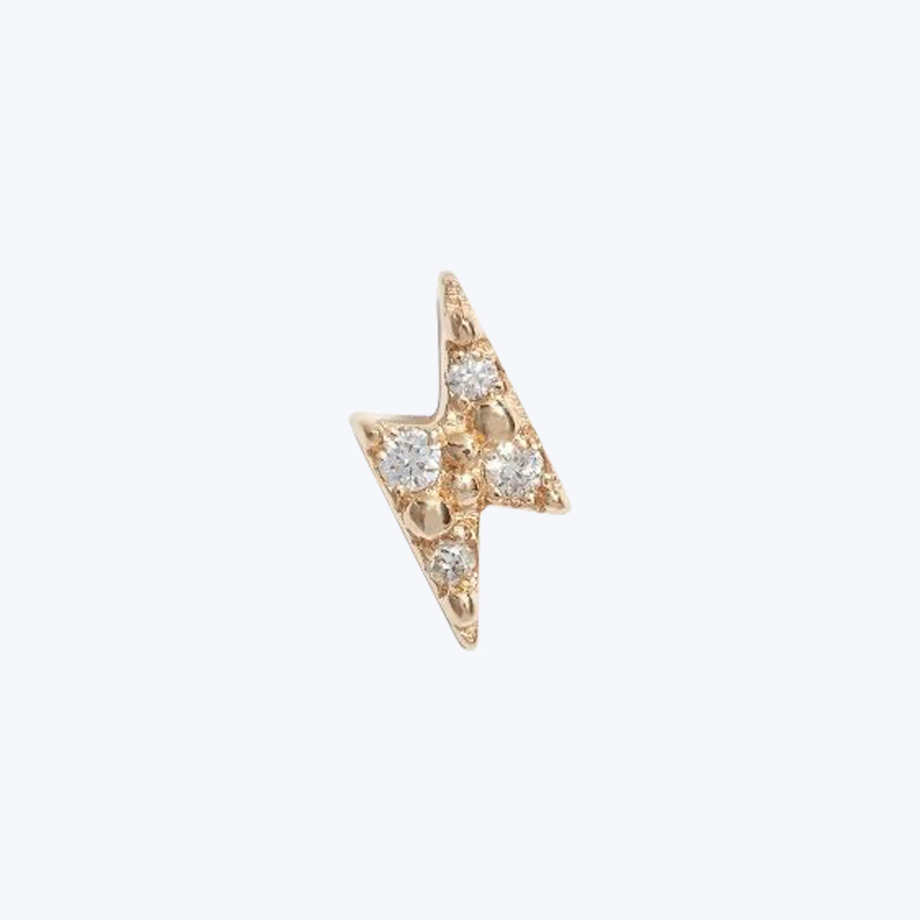 Aztec Celestial Pave Lightning Bolt Stud