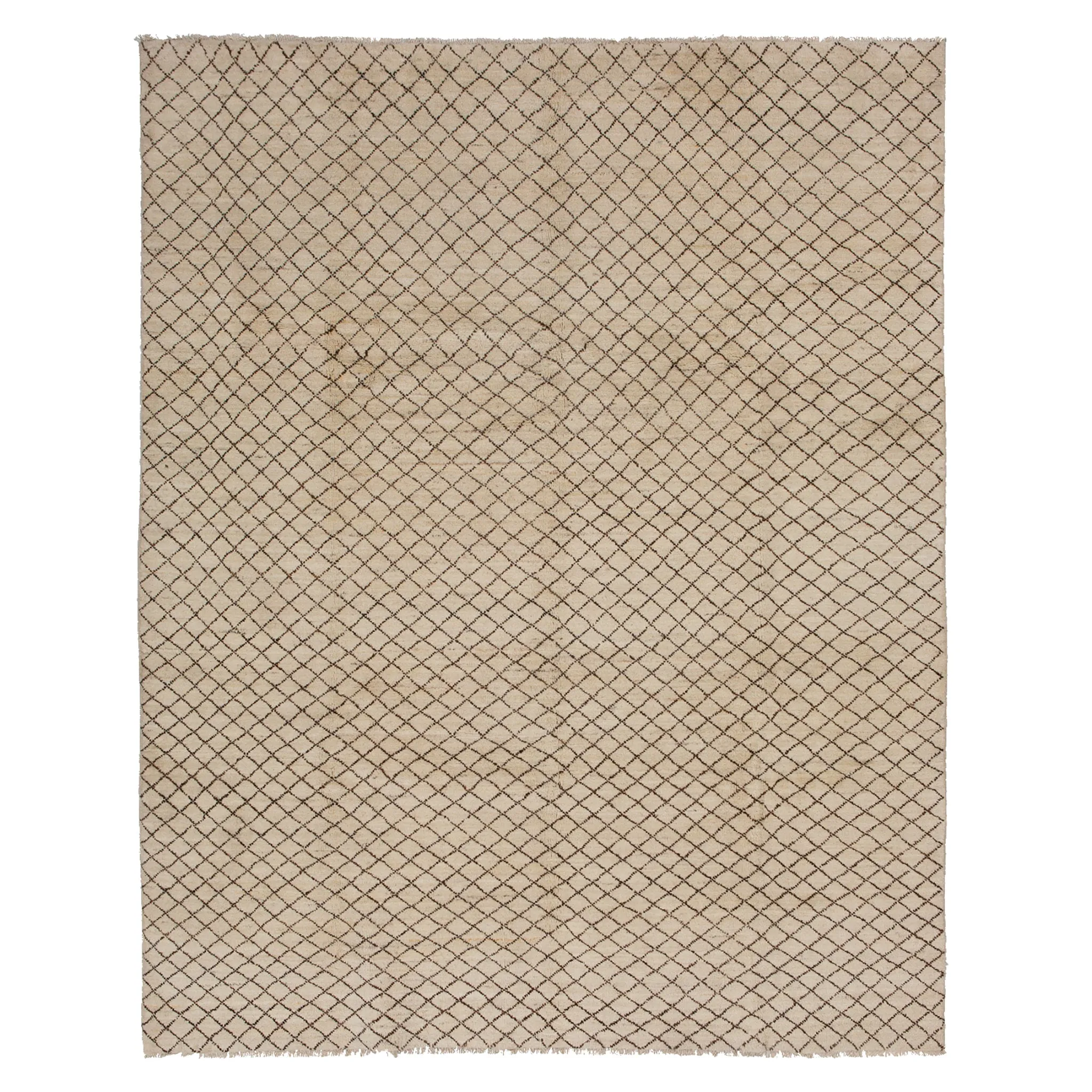 Beige Modern Wool Rug - 8'1'' x 9'7''