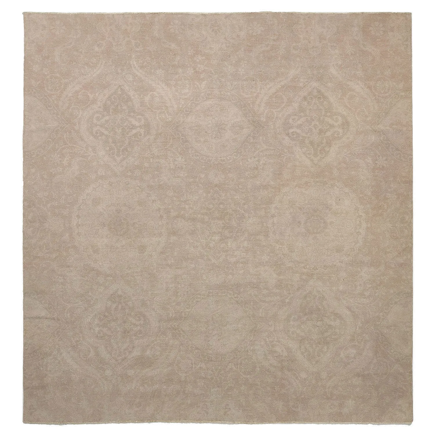 Beige Overdyed Wool Rug - 9'11" x 10'4"