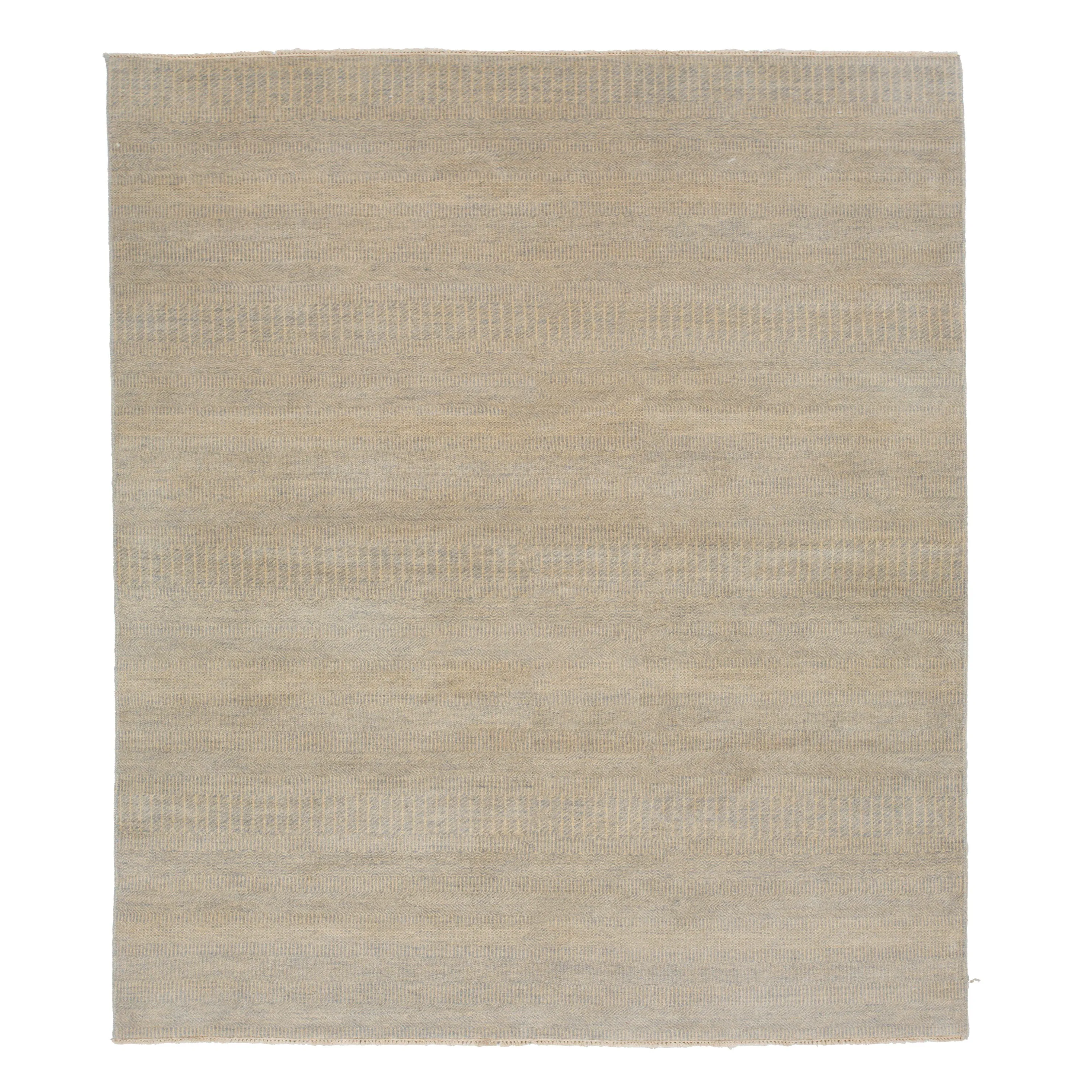 Beige Solid Indo Savannah Rug - 6' x 9'2"