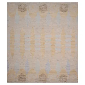 Beige Swedish Inspired Flatweave Art Silk Rug - 8' x 10'