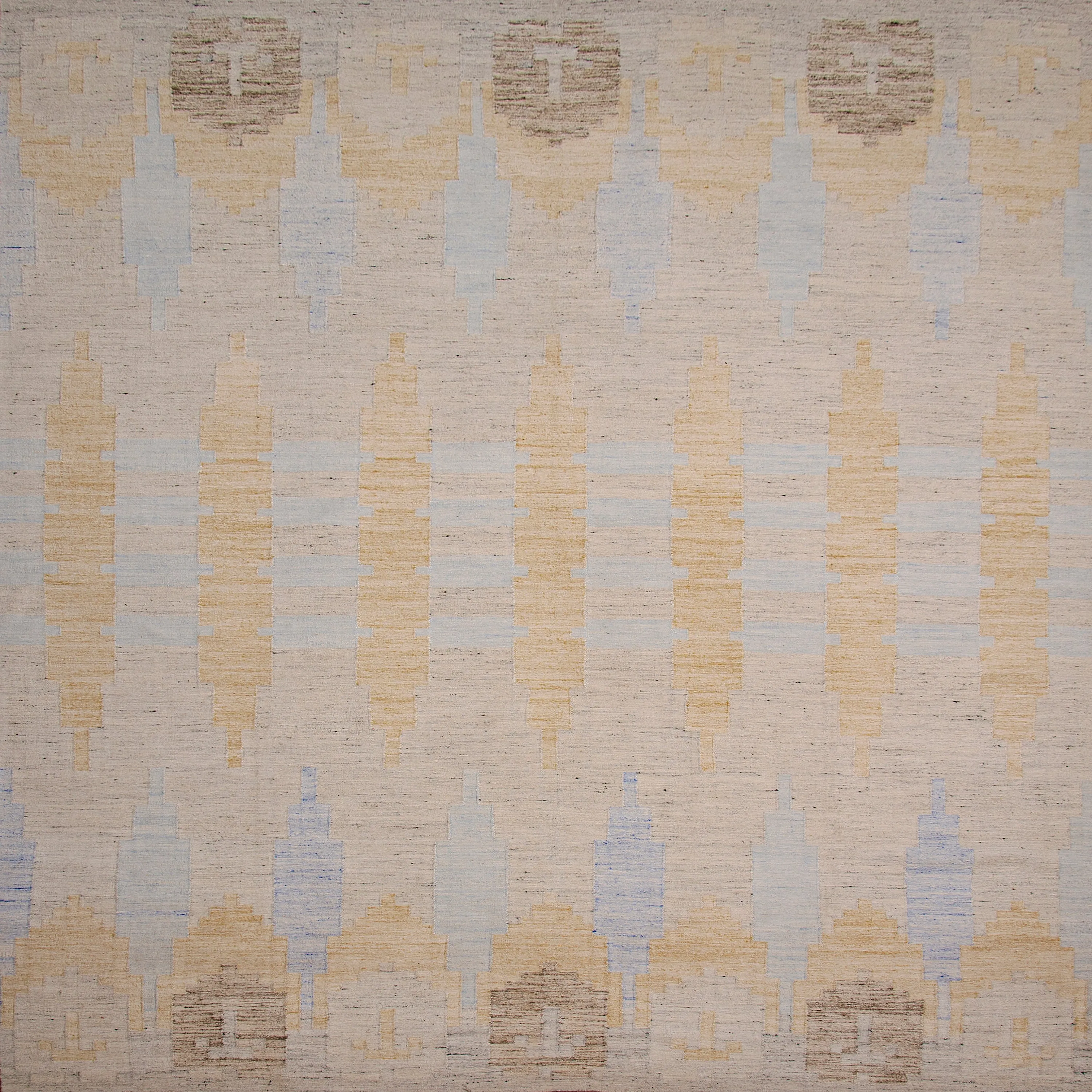 Beige Swedish Inspired Flatweave Art Silk Rug - 8' x 10'