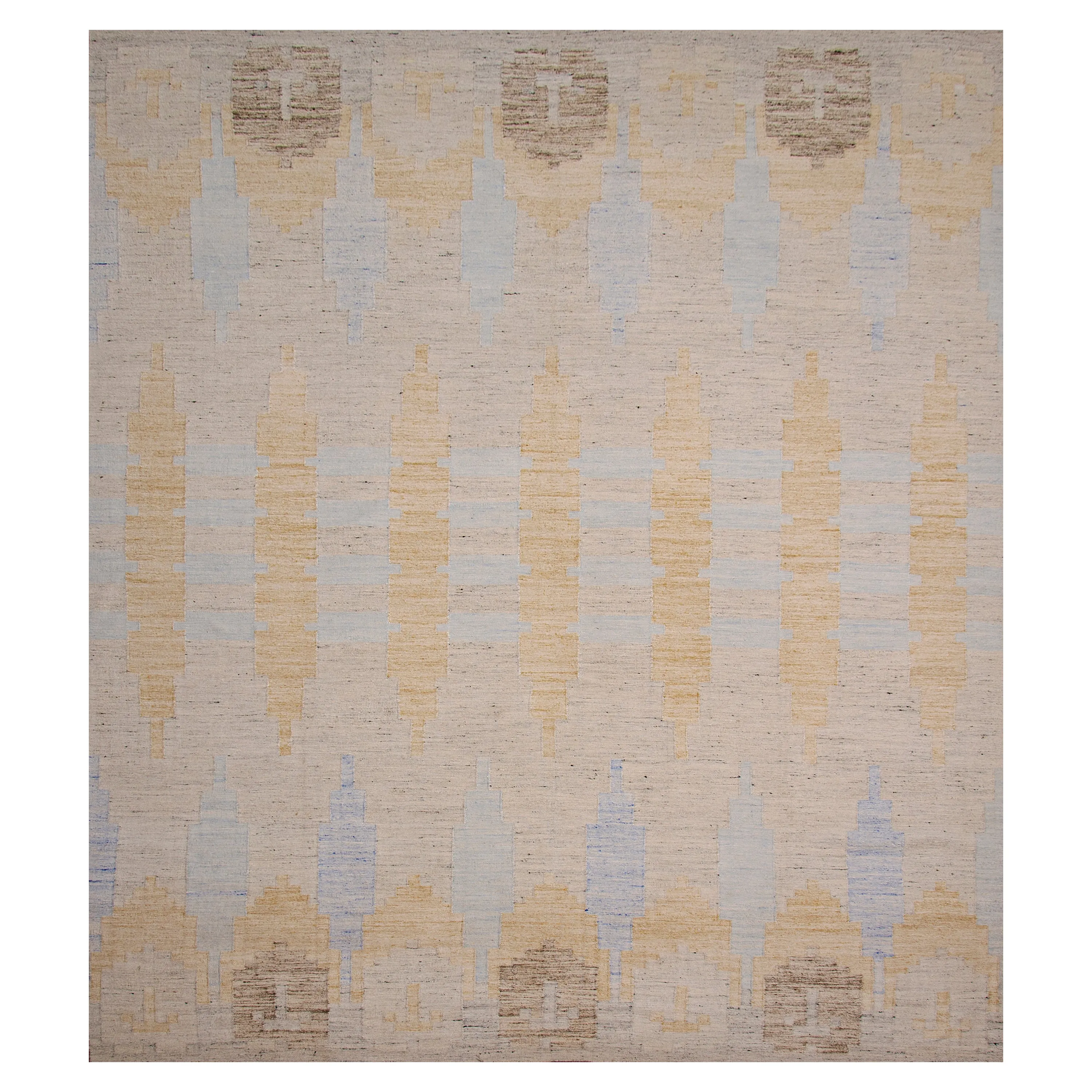 Beige Swedish Inspired Flatweave Art Silk Rug - 8' x 10'