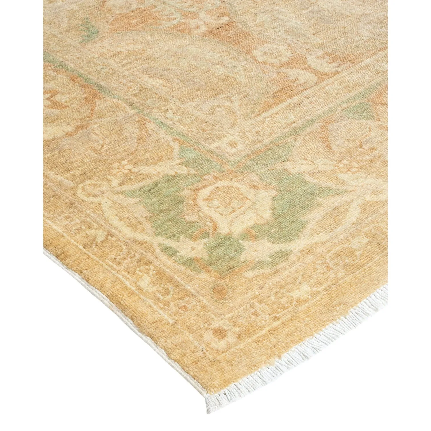 Beige Transitional Wool Rug - 6' x 9'1"