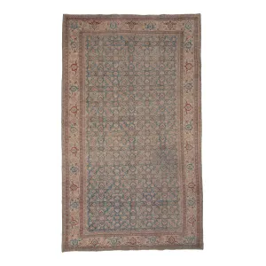 Blue & Red Vintage Tabriz Wool Rug - 6'8" x 11'3"
