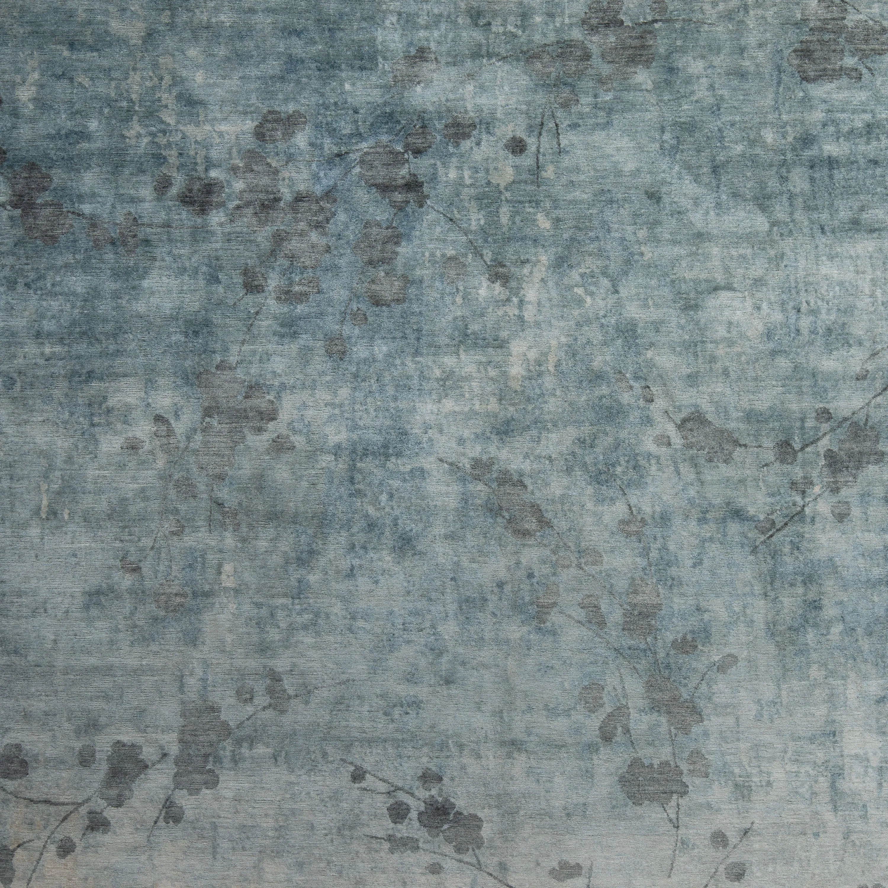 Blue Aurora Contemporary Tibetan Silk Rug - 8' x 10'