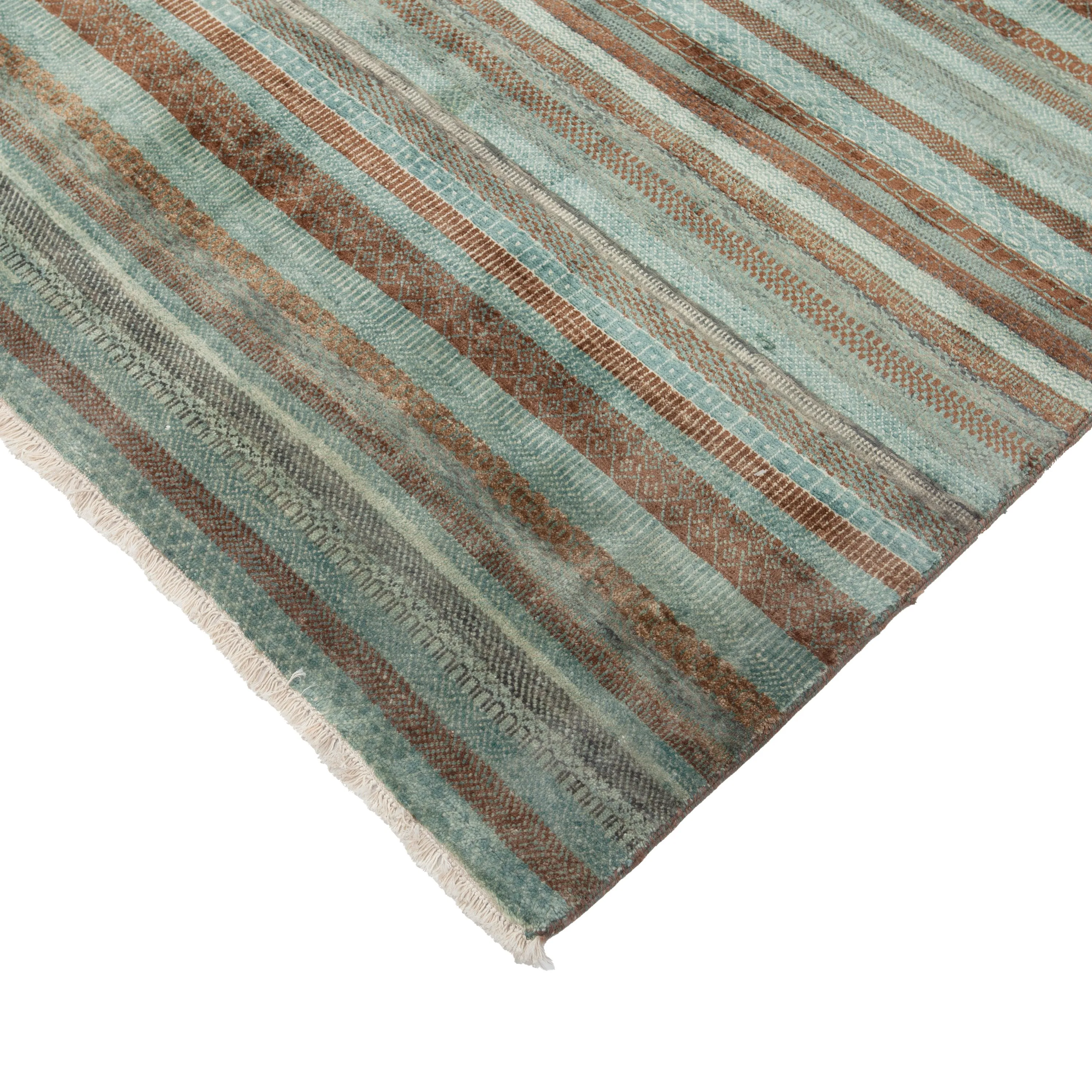 Blue Contemporary Indo Savannah Rug - 8'10" x 11'10"