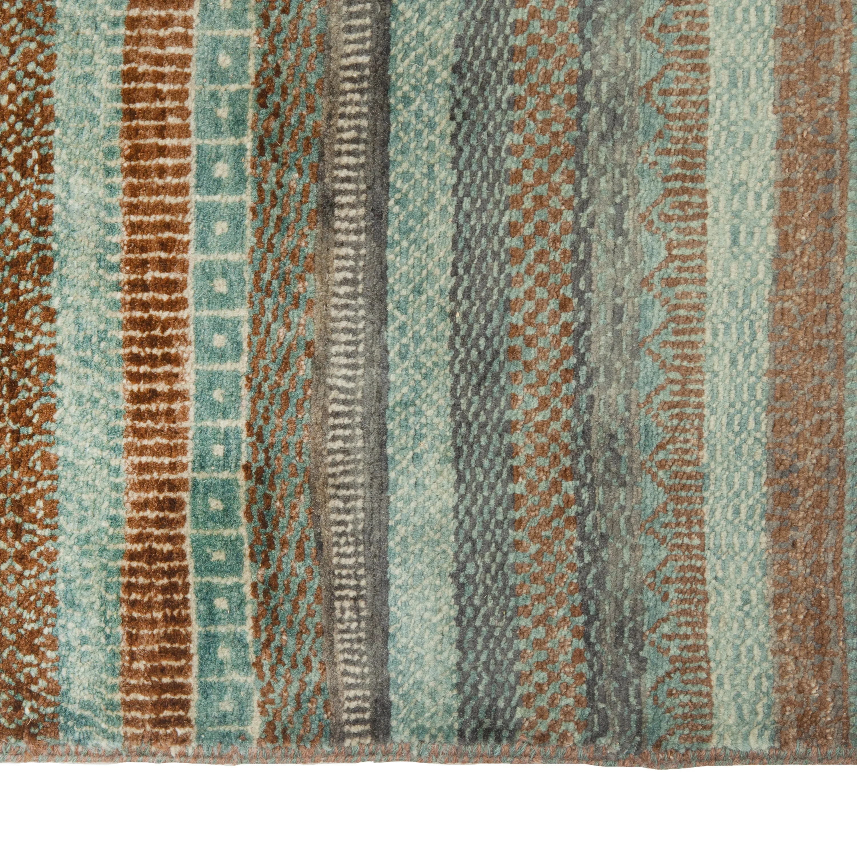 Blue Contemporary Indo Savannah Rug - 8'10" x 11'10"