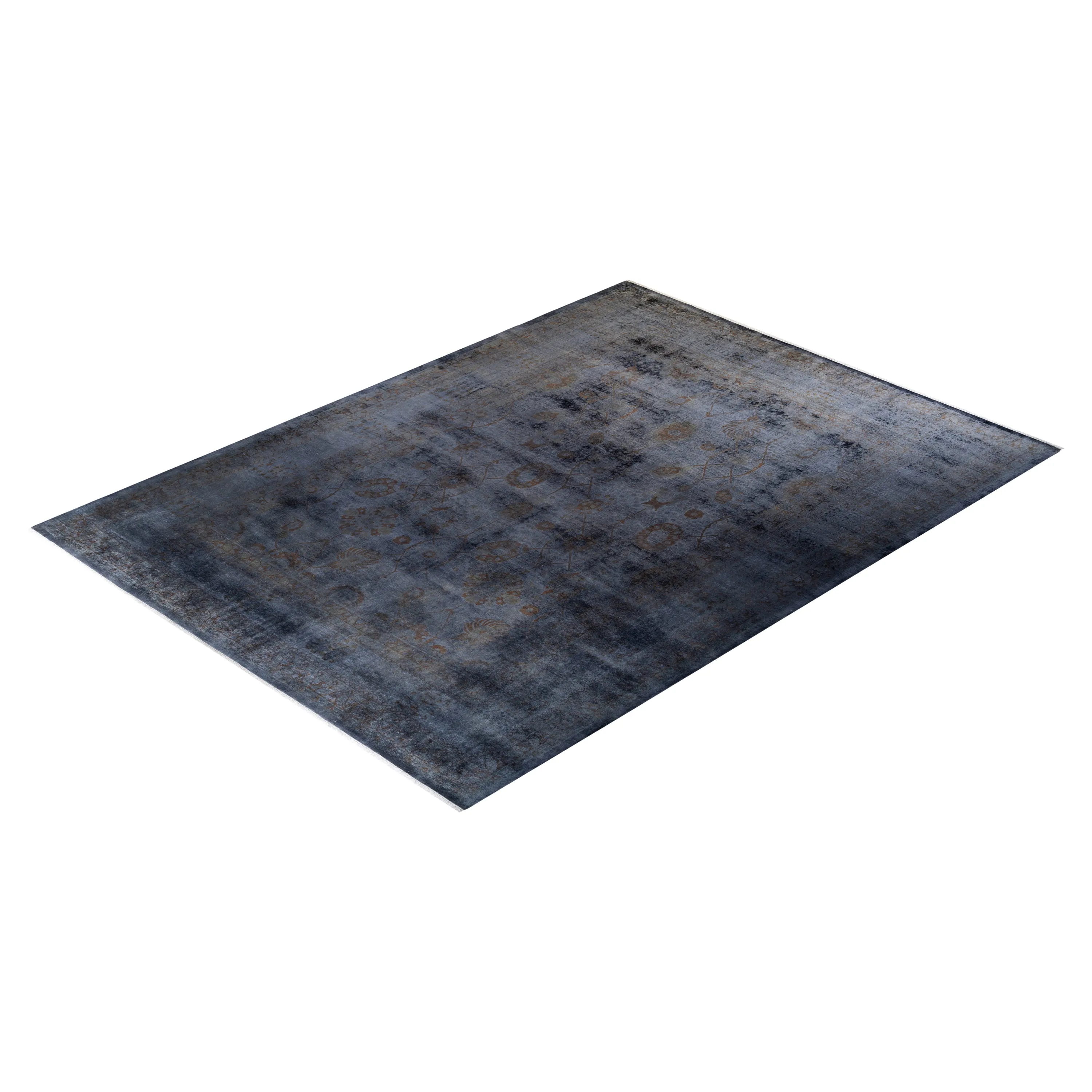 Blue Overdyed Wool Rug - 10'4" x 13'10"