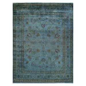 Blue Overdyed Wool Rug - 8' x 10'3"