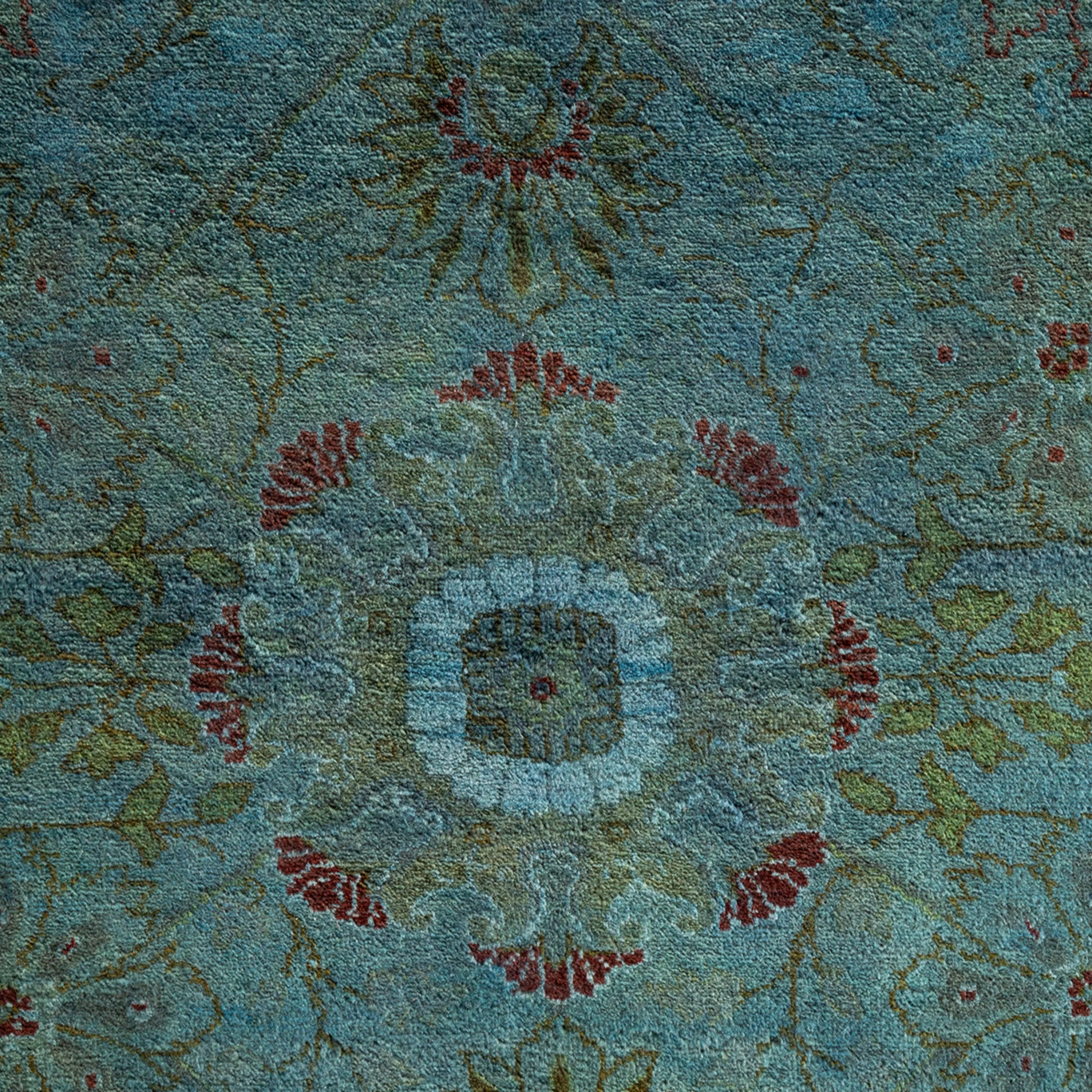 Blue Overdyed Wool Rug - 8' x 10'3"
