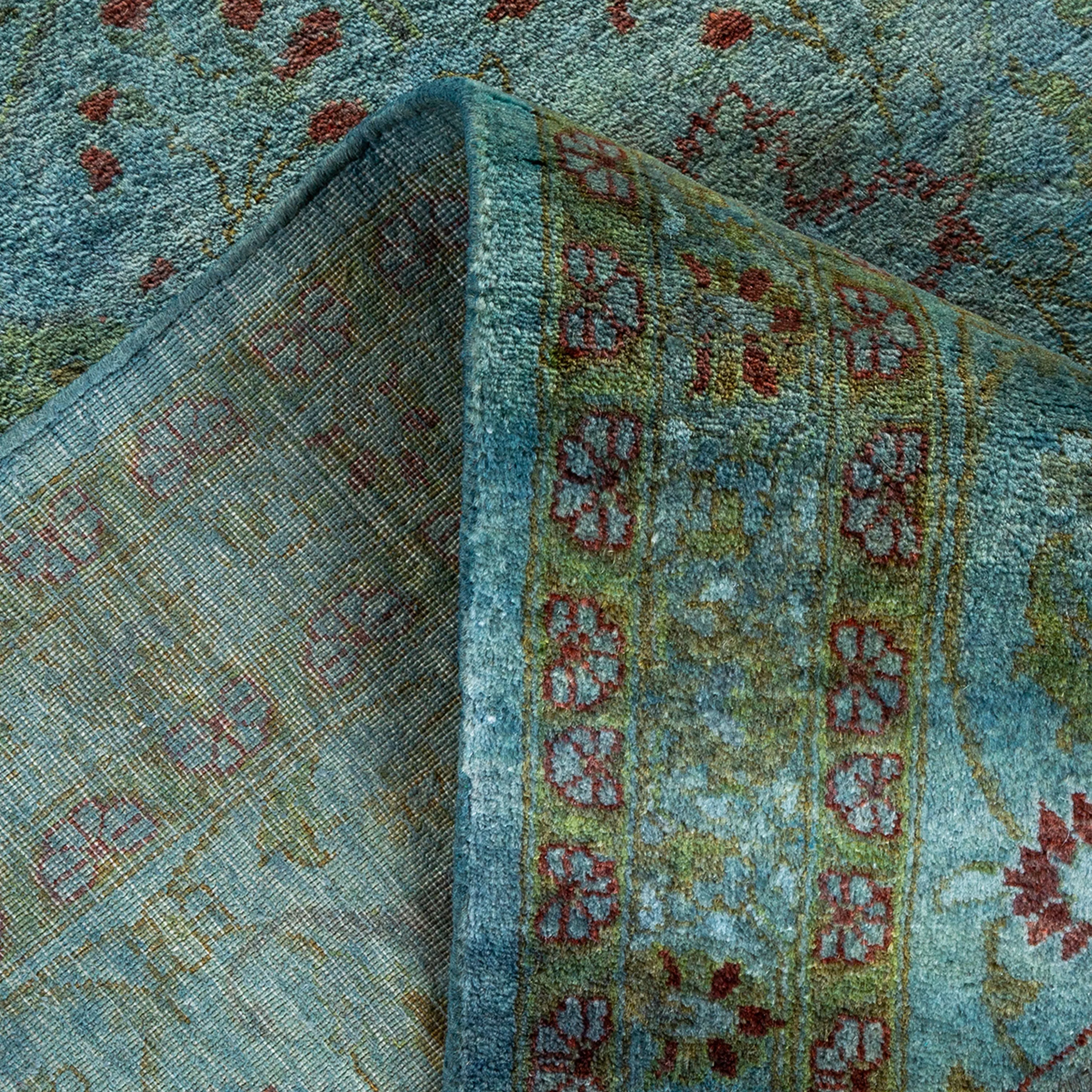 Blue Overdyed Wool Rug - 8' x 10'3"