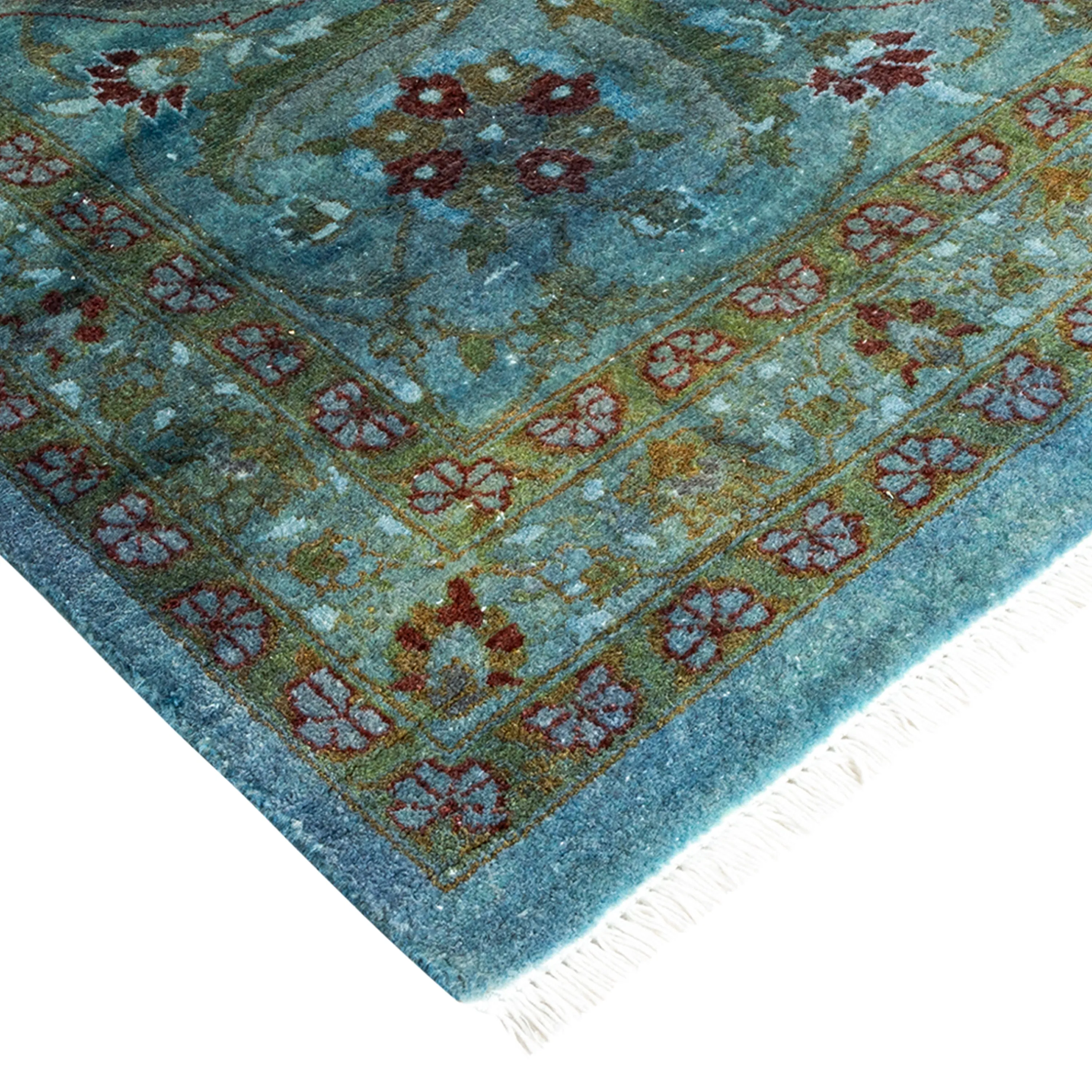 Blue Overdyed Wool Rug - 8' x 10'3"