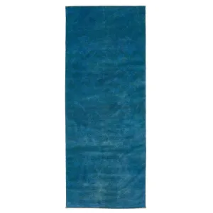 Blue Overdyed Wool Runner - 4' x 10'2"