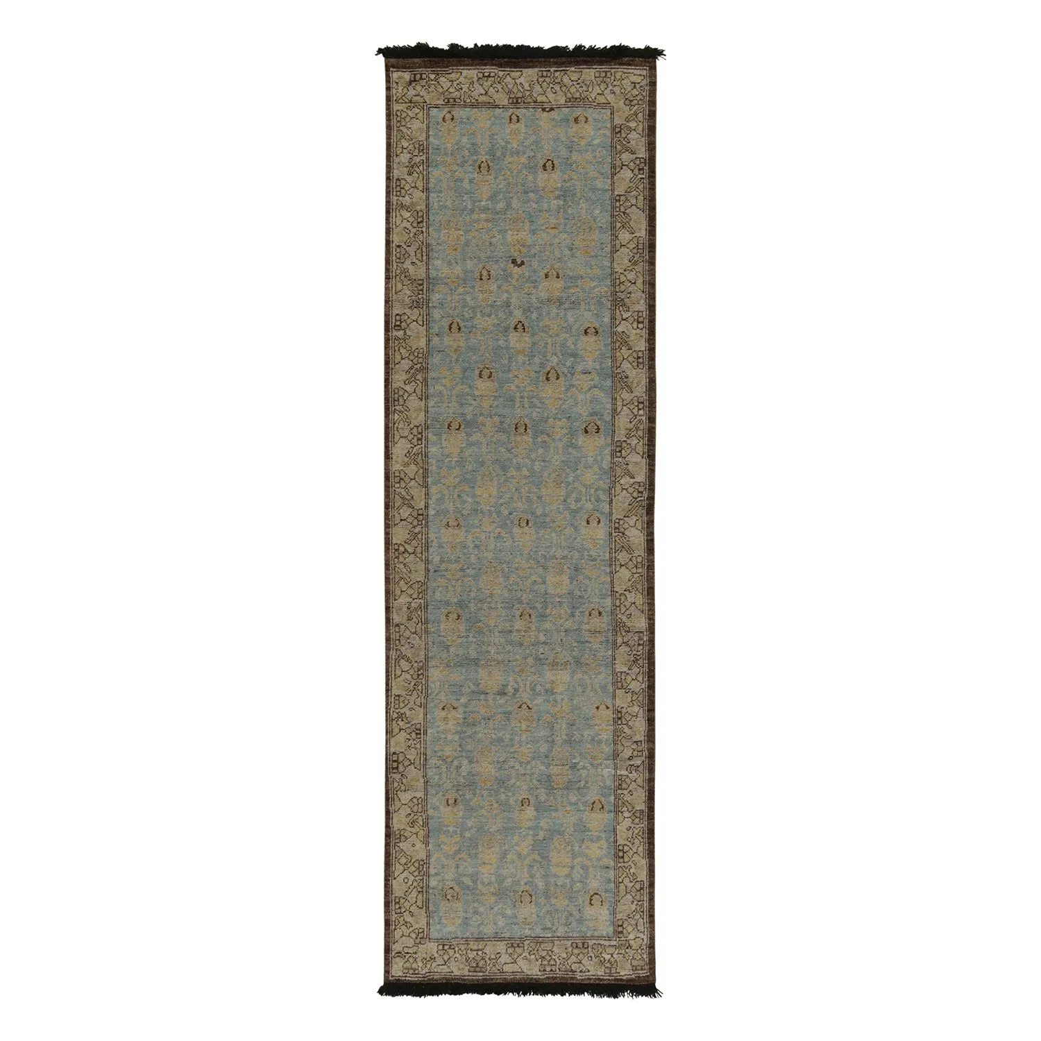 Blue Traditional Wool Runner - 2'11" x 10'1"