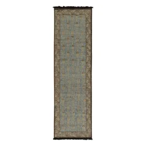 Blue Traditional Wool Runner - 2'11" x 10'1"