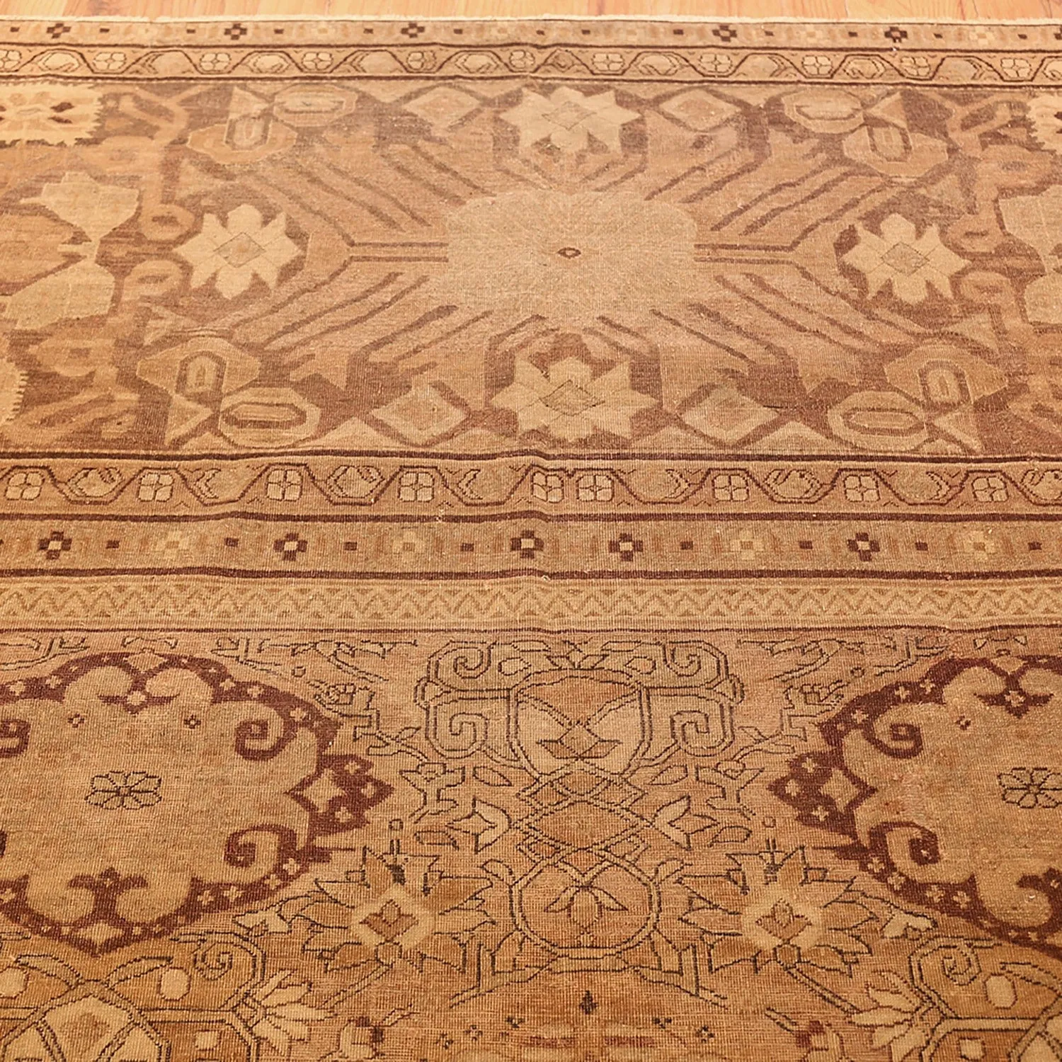 Brown Antique Amritsar Indian Rug - 15'8" x 17'4"
