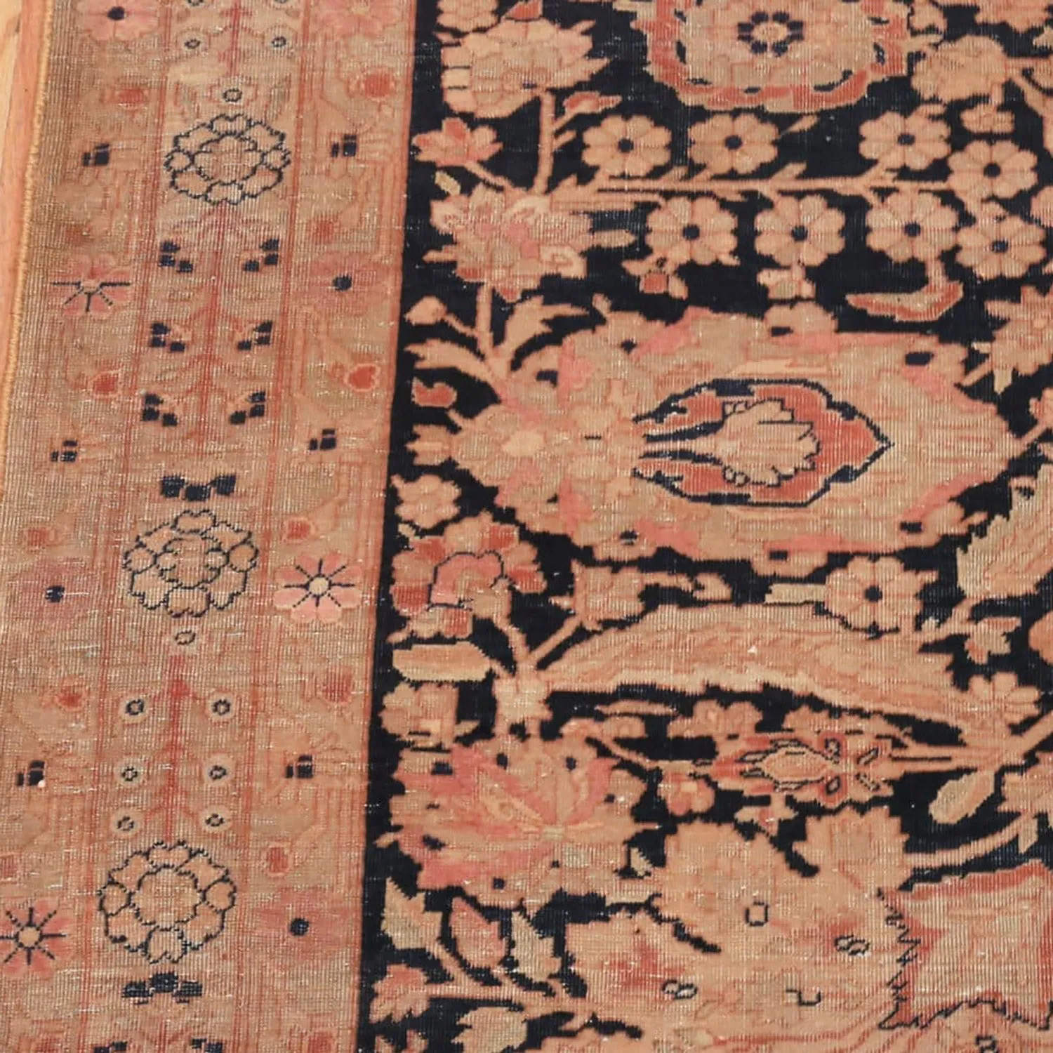 Brown Antique Persian Mohtashem Kashan Rug - 12' x 16'6"