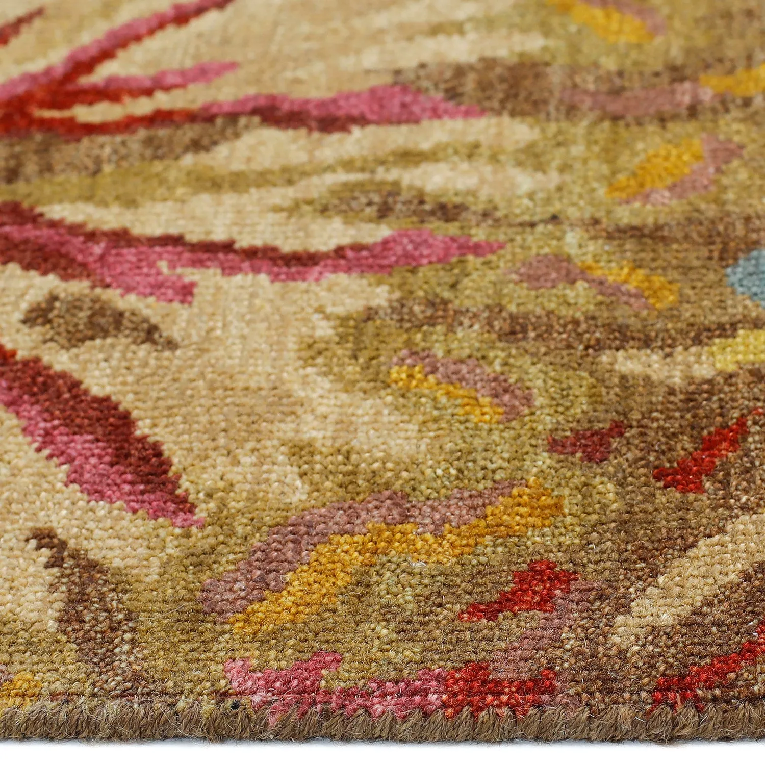 Brown Contemporary Wool Rug - 5'1" x 5'3"