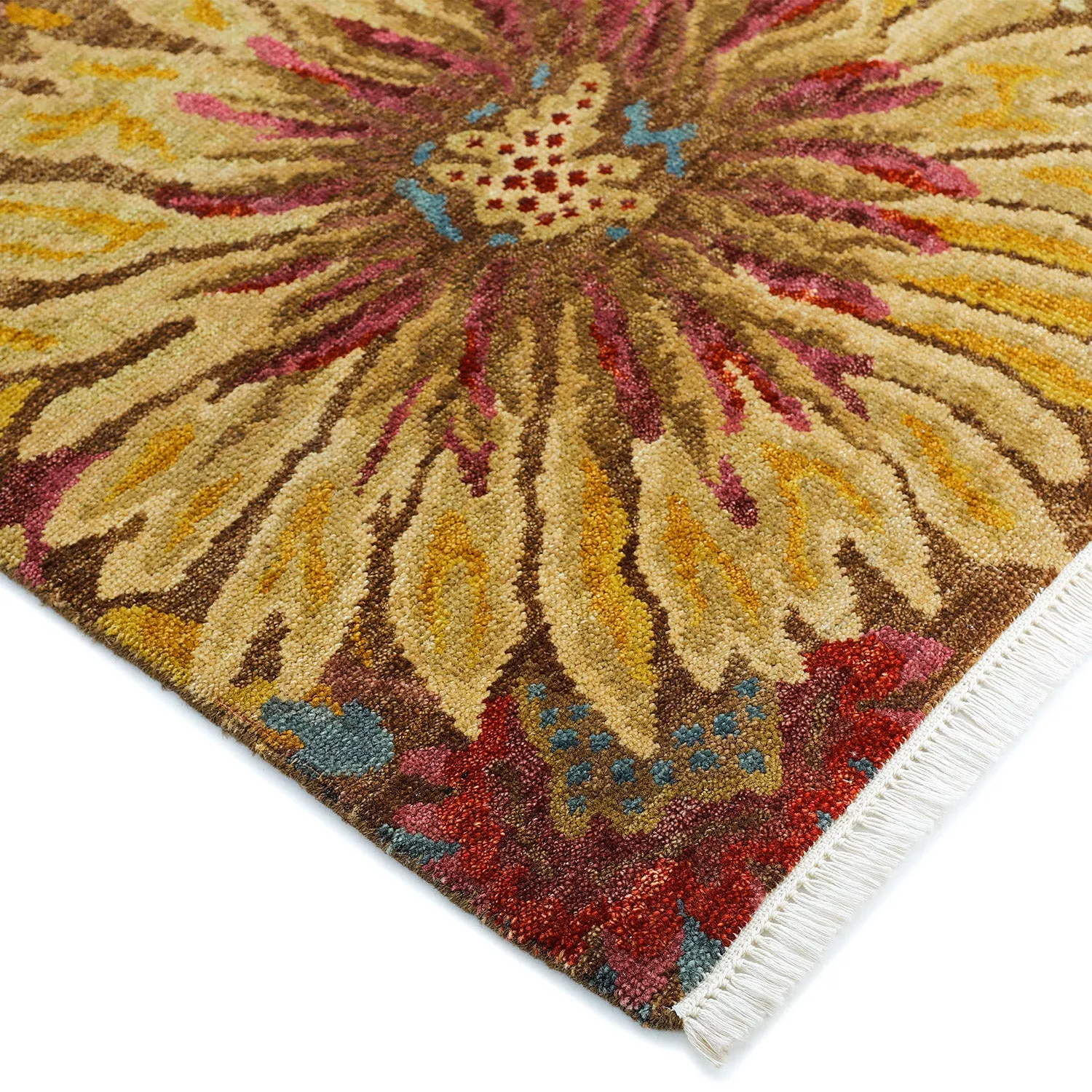 Brown Contemporary Wool Rug - 5'1" x 5'3"