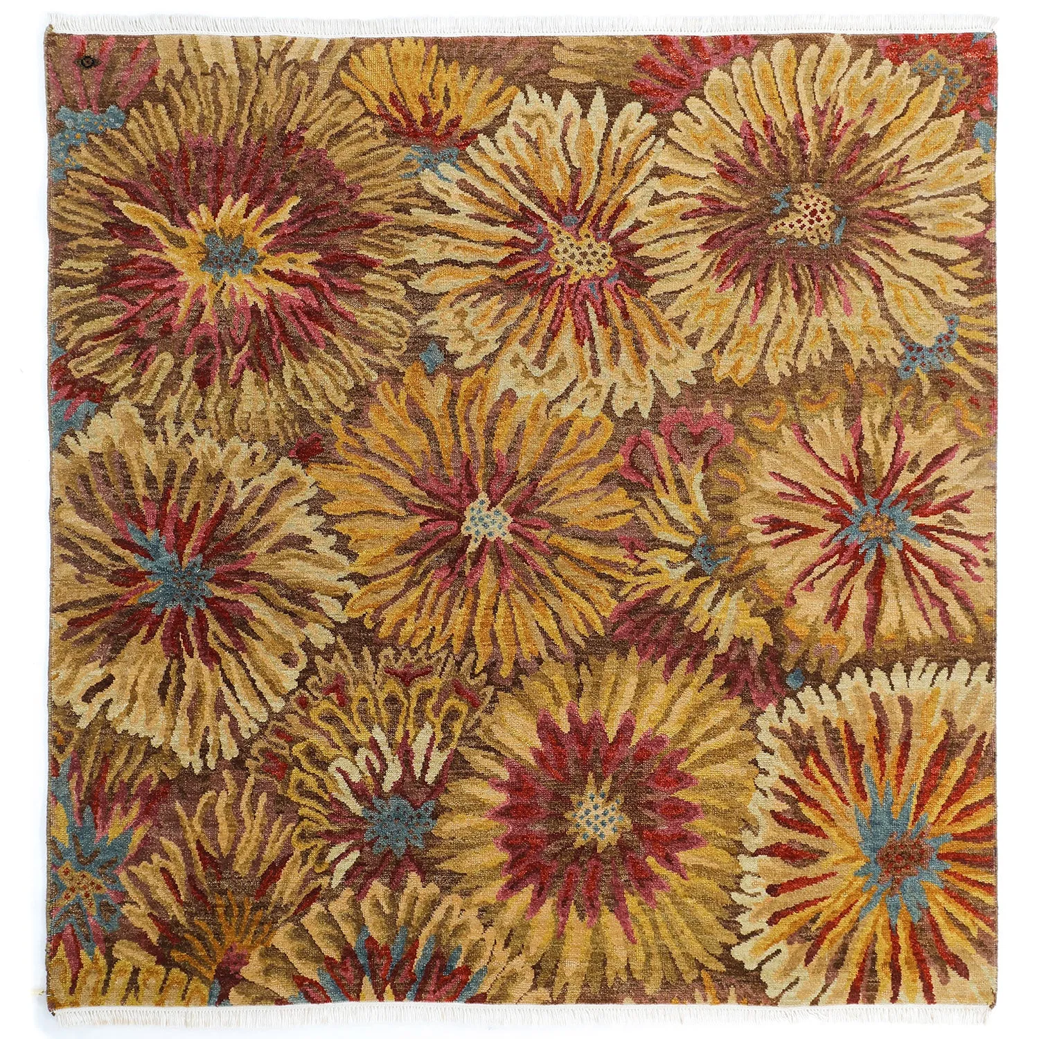 Brown Contemporary Wool Rug - 5'1" x 5'3"