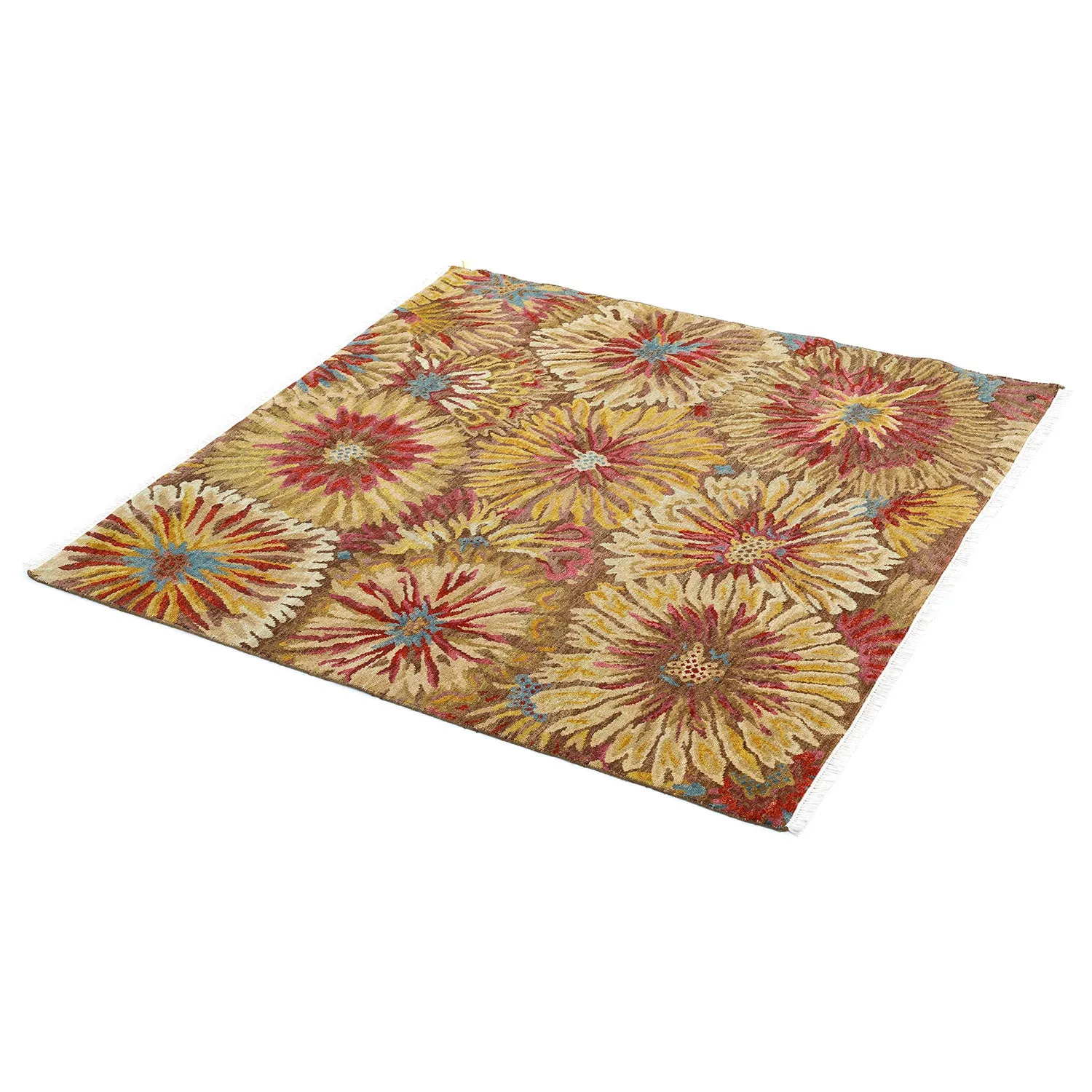 Brown Contemporary Wool Rug - 5'1" x 5'3"