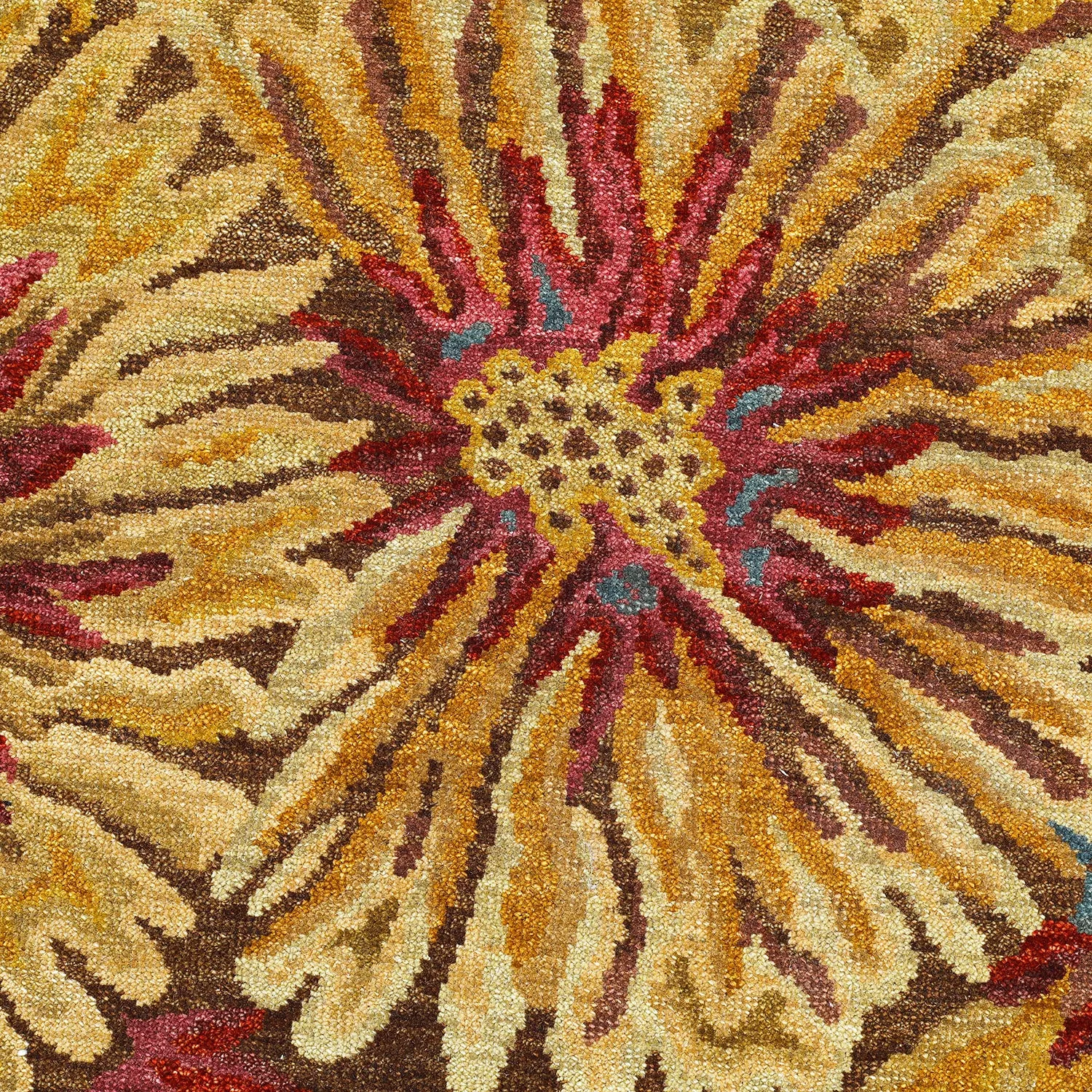 Brown Contemporary Wool Rug - 5'1" x 5'3"
