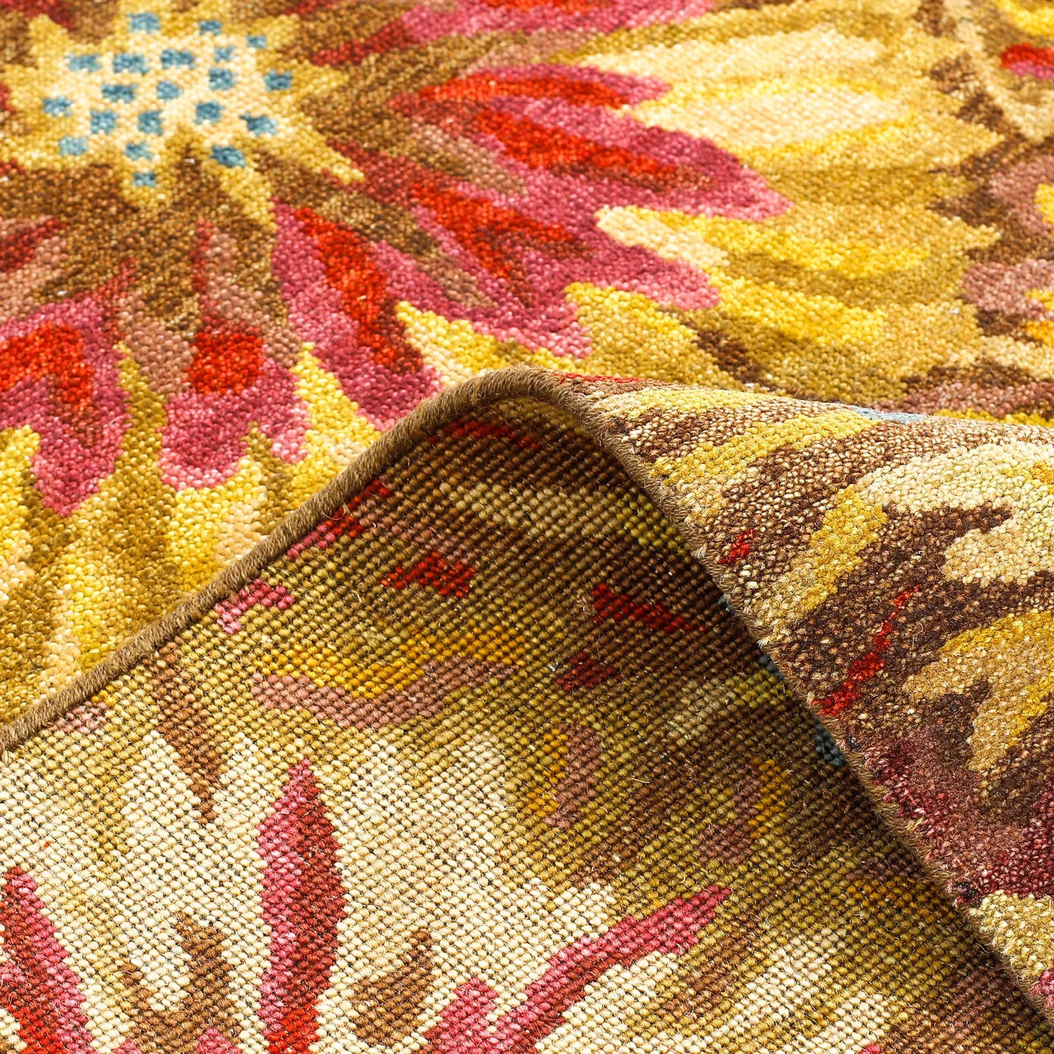 Brown Contemporary Wool Rug - 5'1" x 5'3"