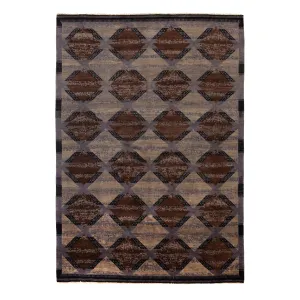 Brown Modern Wool Rug - 6'4" x 9'4"