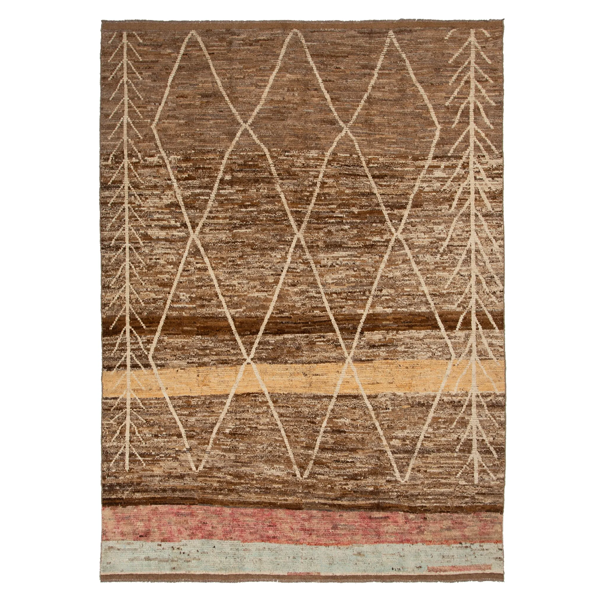 Brown Modern Wool Rug - 9'11'' x 12'6''