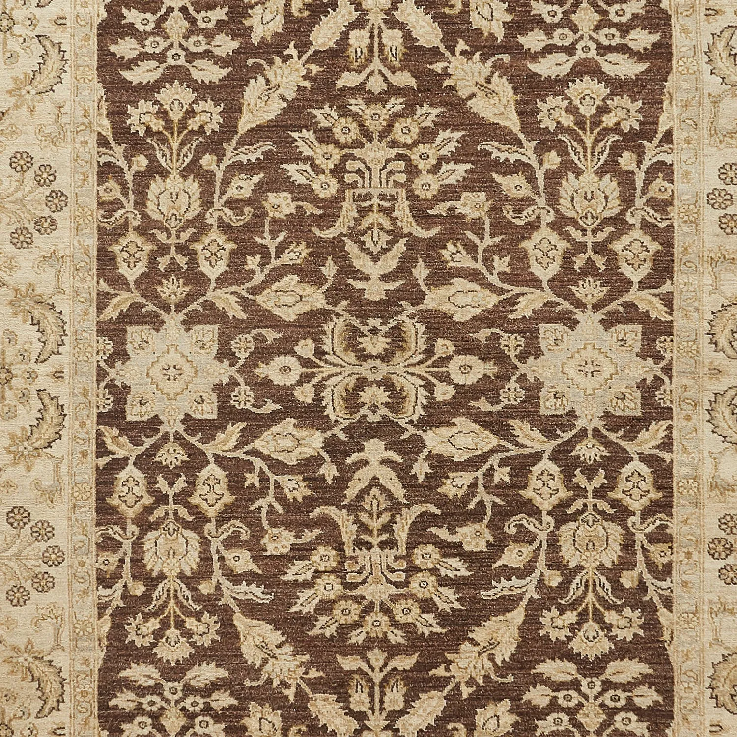Brown Traditional Wool Runner - 6'1" x 17'9"