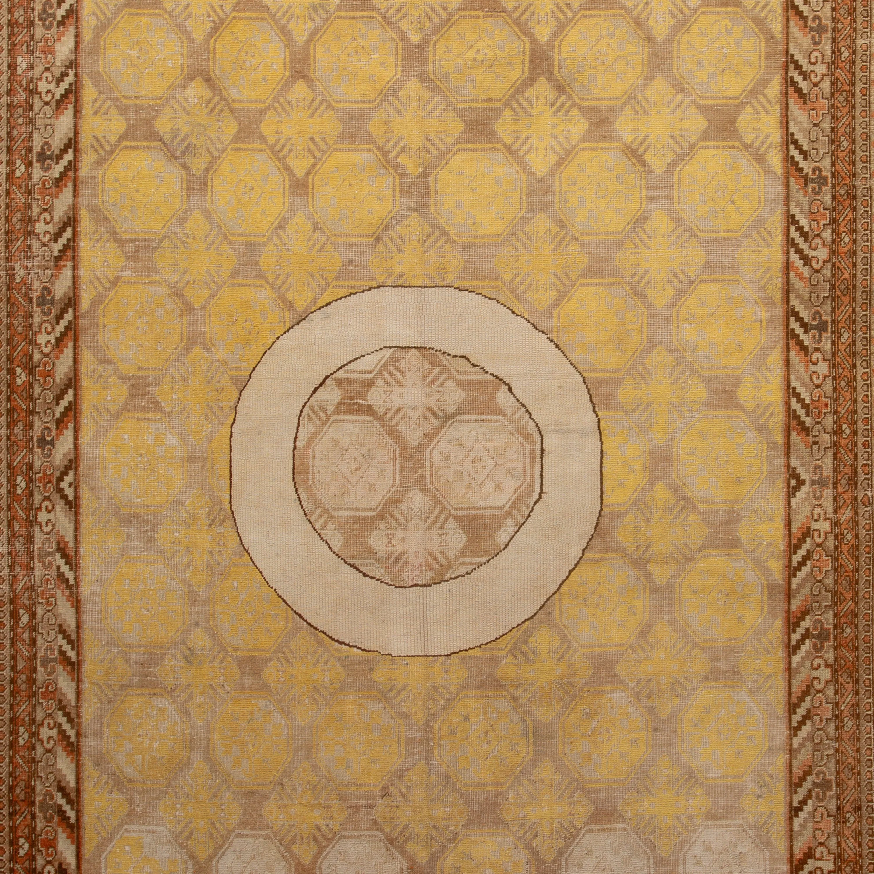 Brown Vintage Traditional Kothan Wool Rug - 8'9" x 17'7"