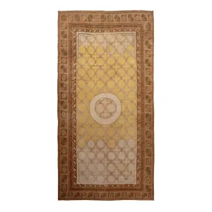 Brown Vintage Traditional Kothan Wool Rug - 8'9" x 17'7"