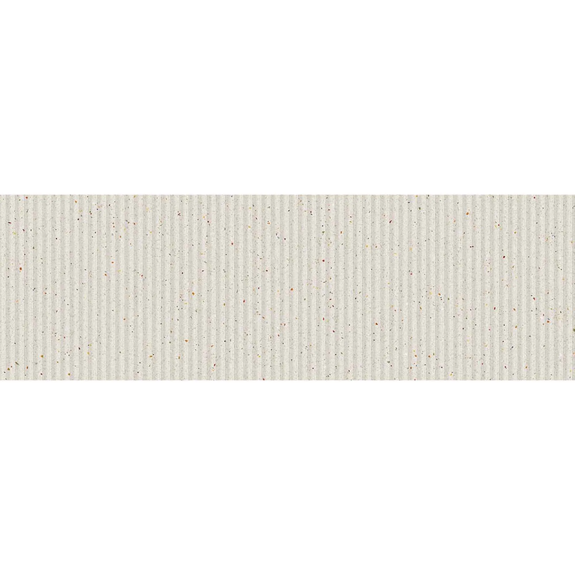 Calderona Blanco Fluted Terrazzo Effect Decor Wall Tile 32x99cm Matt