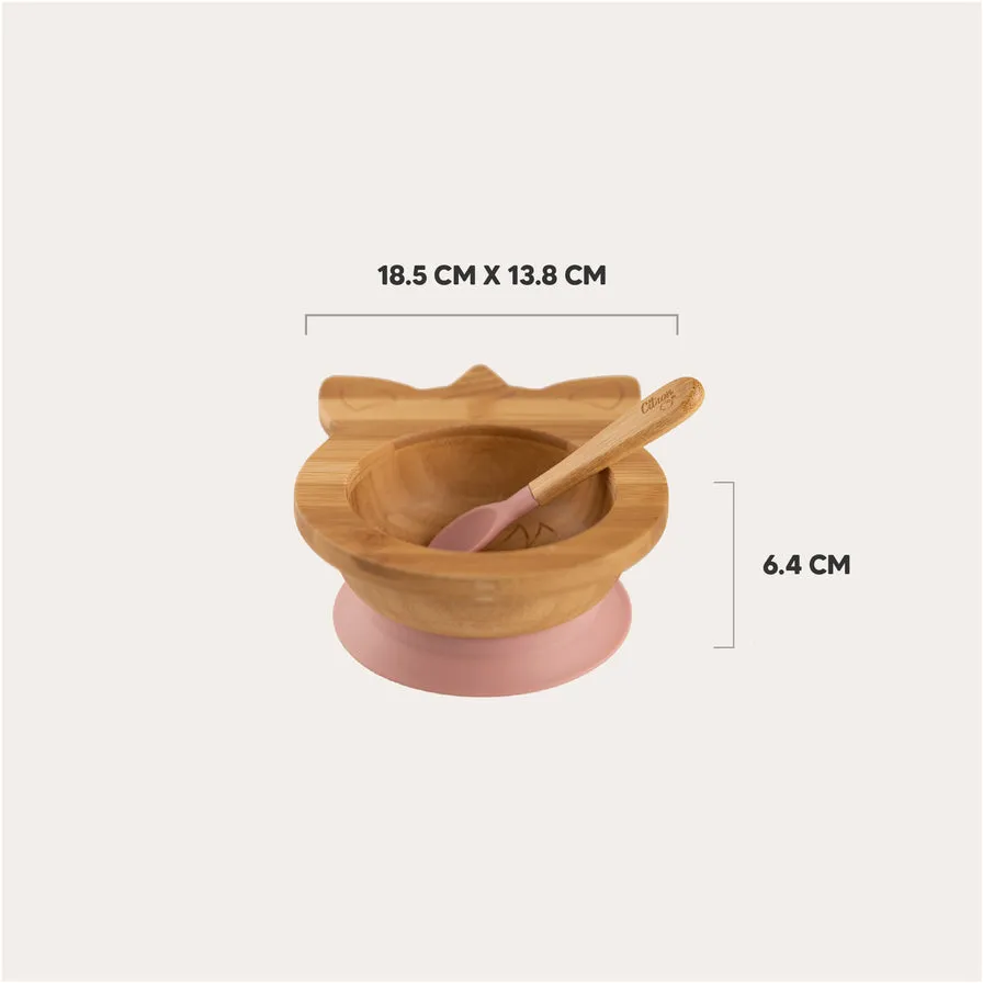Citron Bamboo Suction Bowl with Spoon - Unicorn