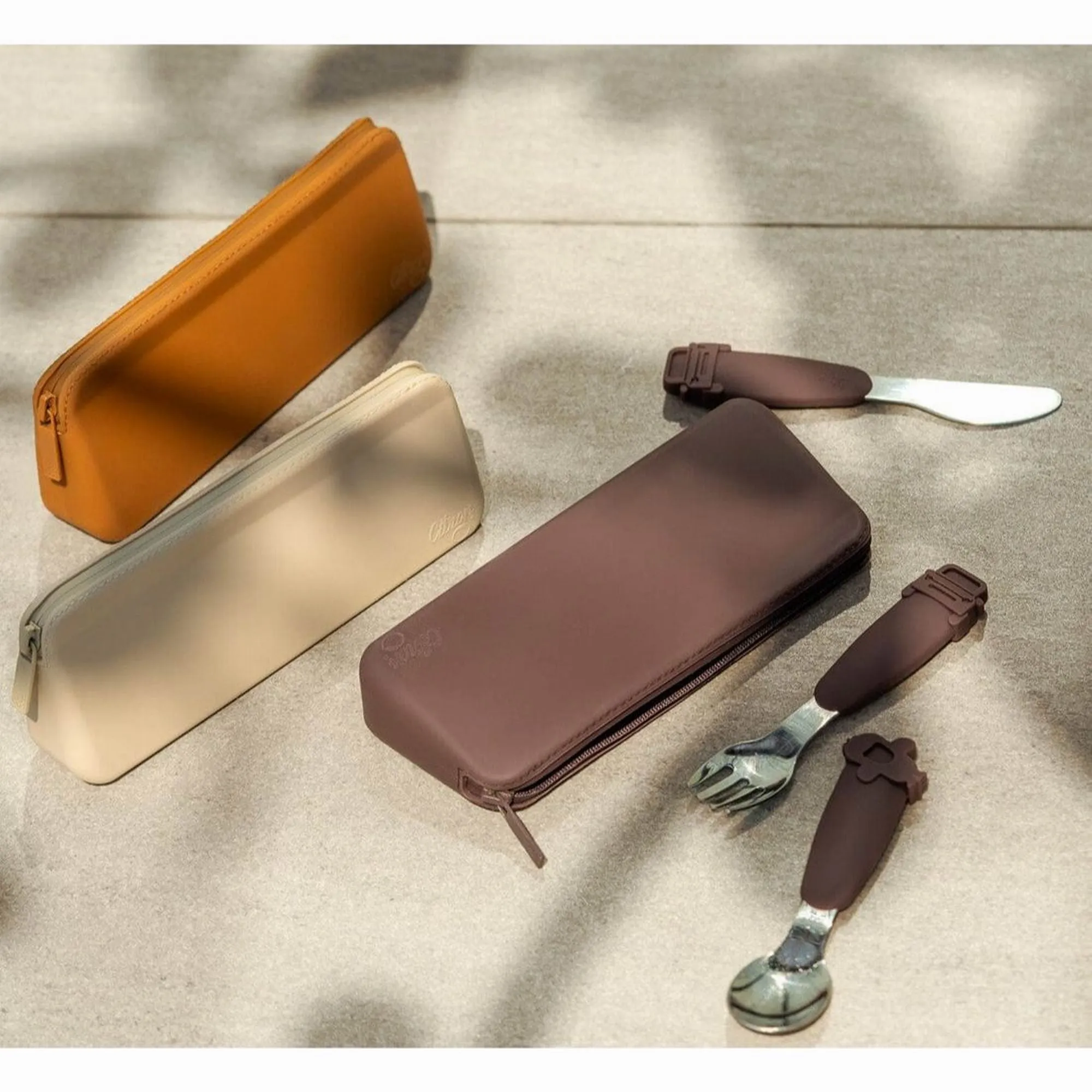 Citron Silicone Cutlery Set With Pouch - Ballerina