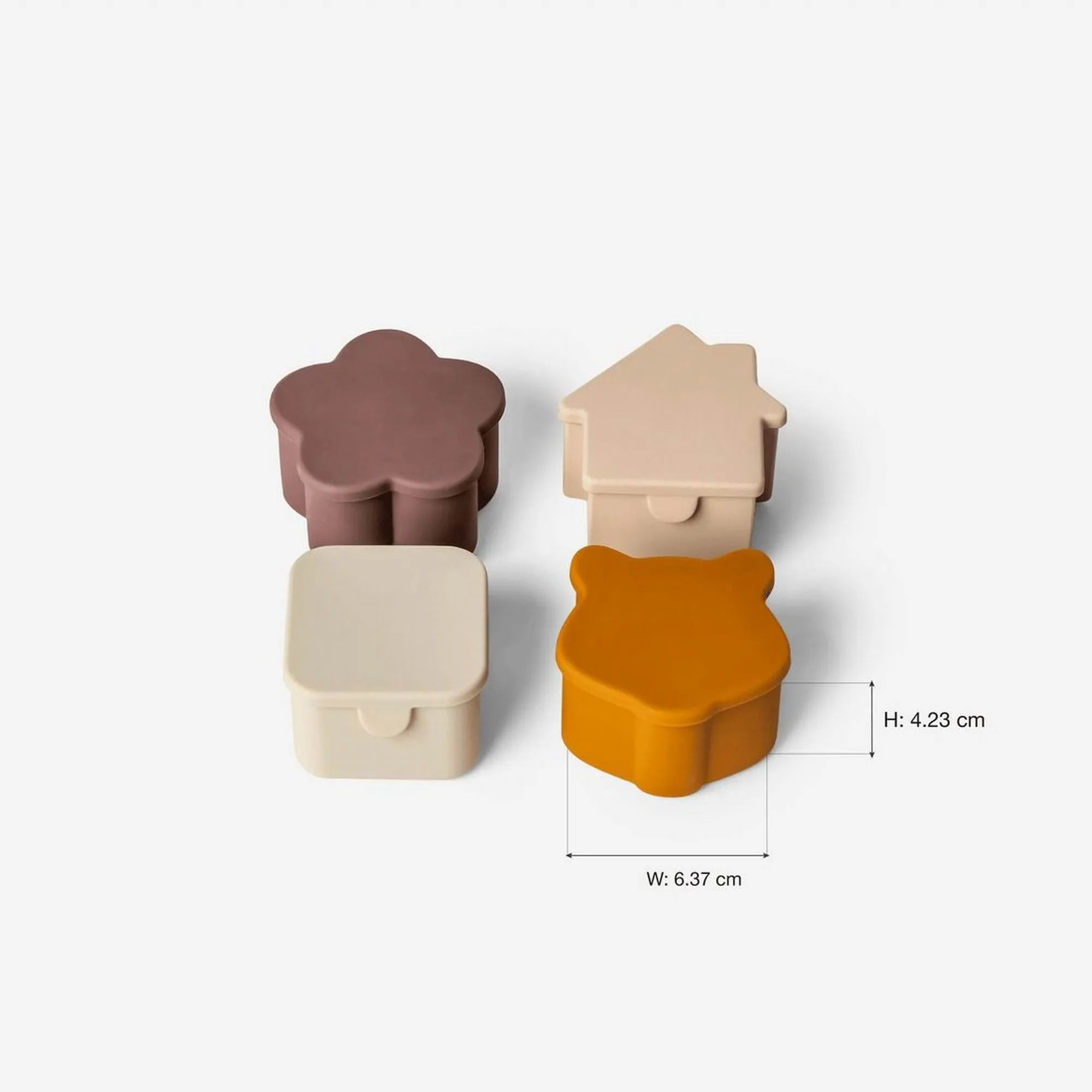 Citron Silicone Lunchbox Organizers - Caramel Olive Green & Grey