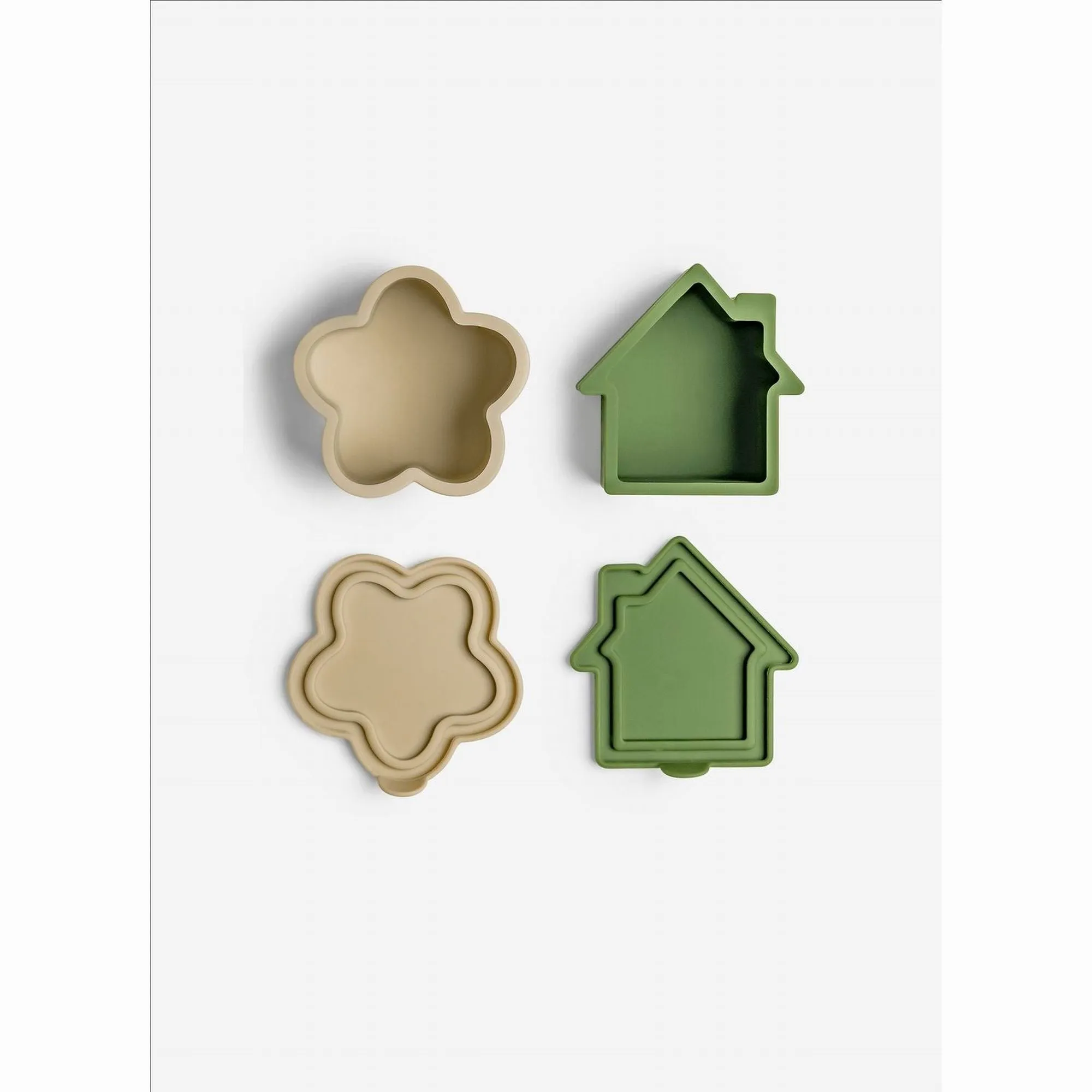 Citron Silicone Lunchbox Organizers - Caramel Olive Green & Grey