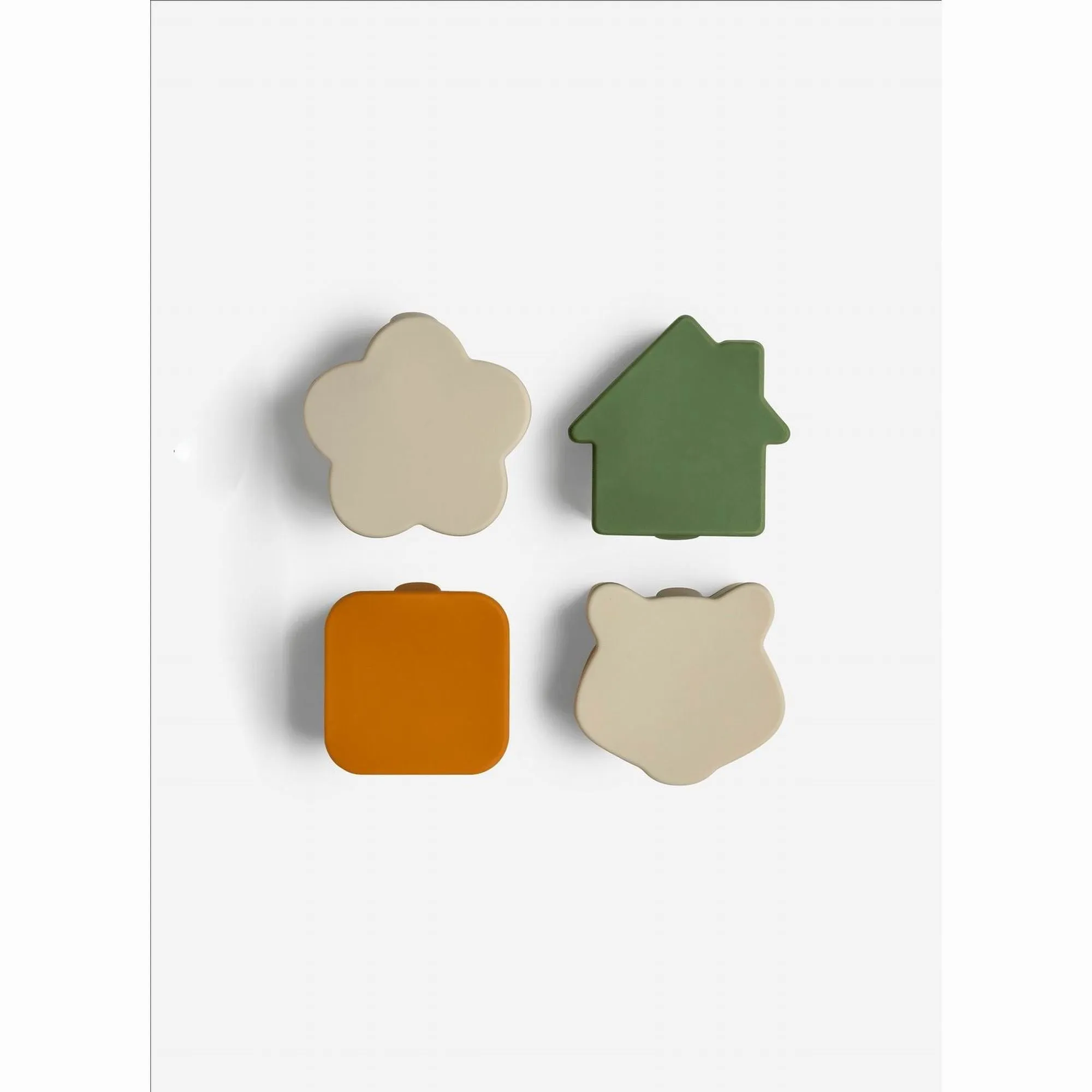Citron Silicone Lunchbox Organizers - Caramel Olive Green & Grey