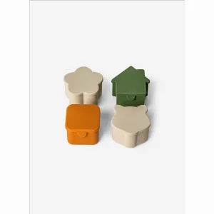 Citron Silicone Lunchbox Organizers - Caramel Olive Green & Grey