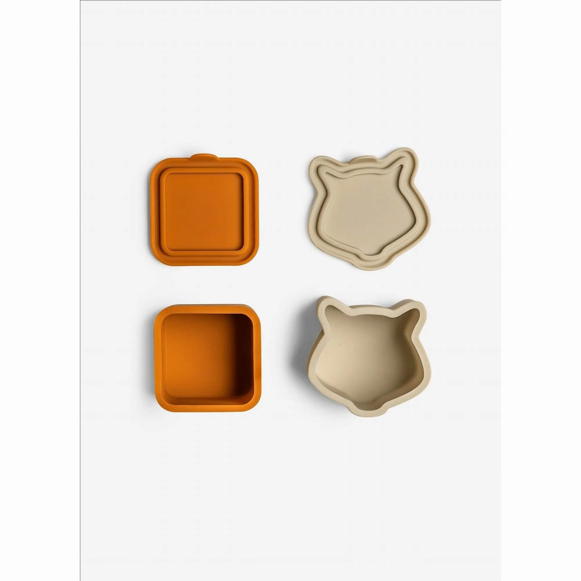 Citron Silicone Lunchbox Organizers - Caramel Olive Green & Grey