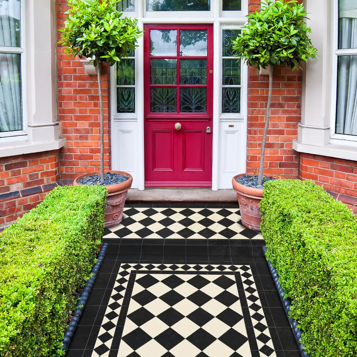 Classic Victorian Black Porcelain Tile 10x10cm Matt