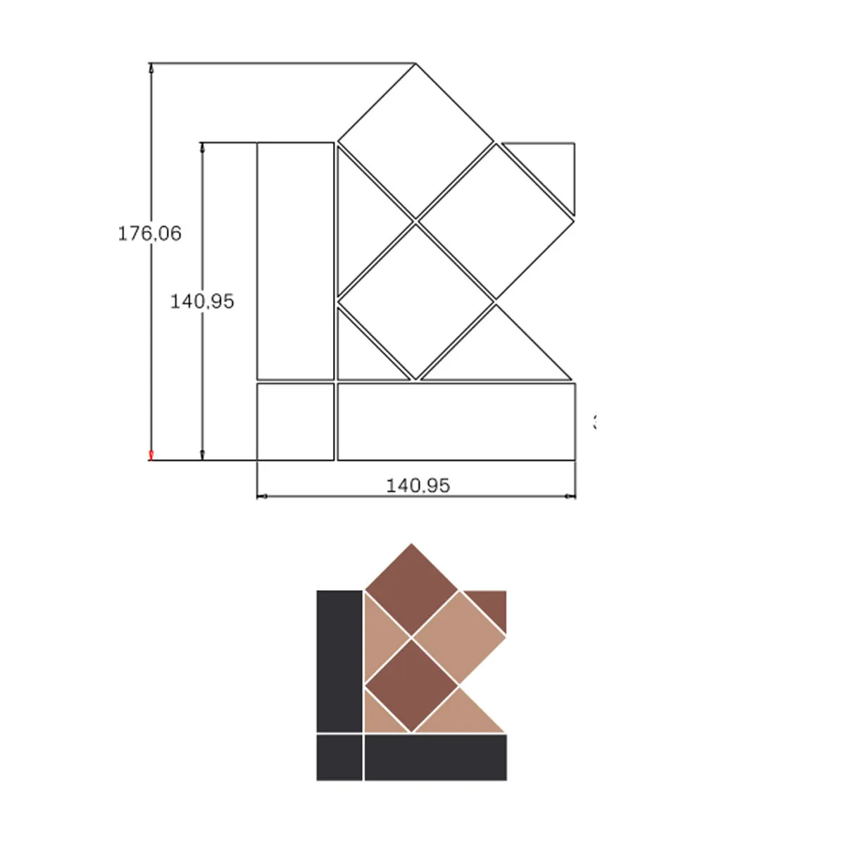 Classic Victorian Klinker Porcelain Tile 10x10cm Matt - Sold by Sheet