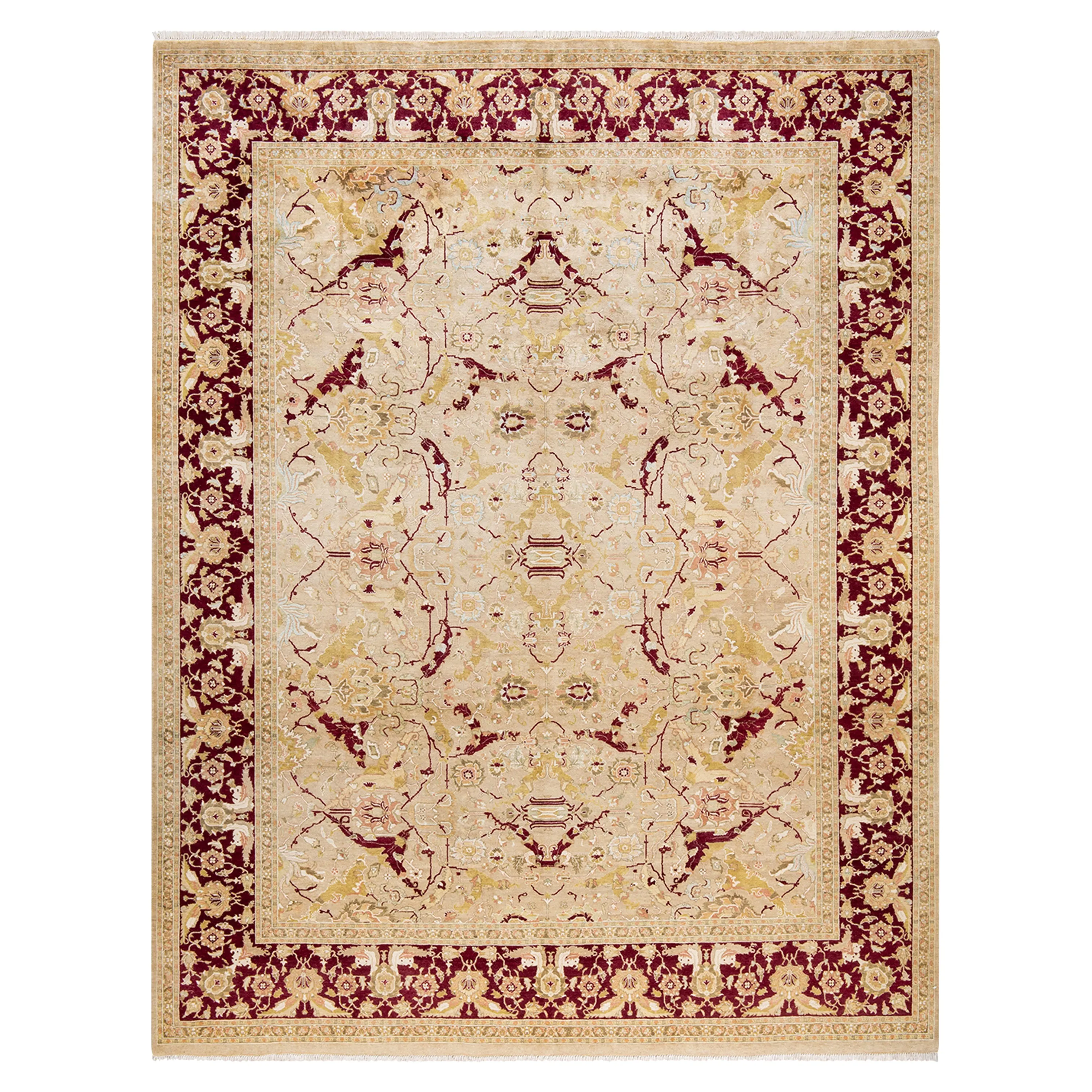 Cream Traditional Wool Rug - 8'1" x 10'5"