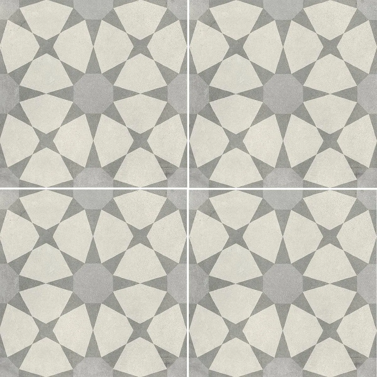 Cuban Silver Star Porcelain Tile 22x22cm Matt