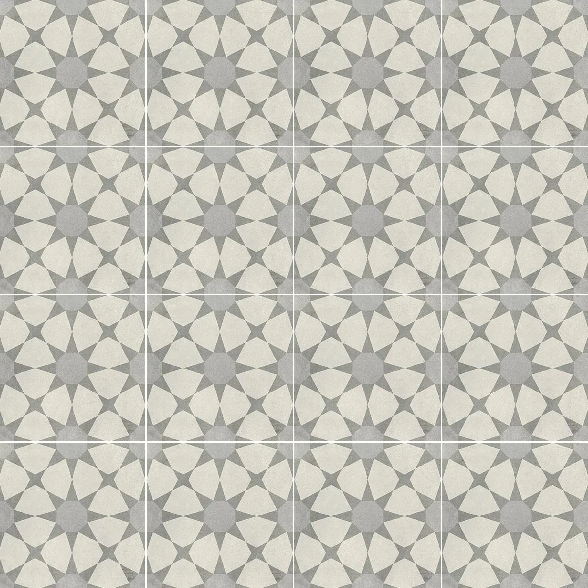 Cuban Silver Star Porcelain Tile 22x22cm Matt