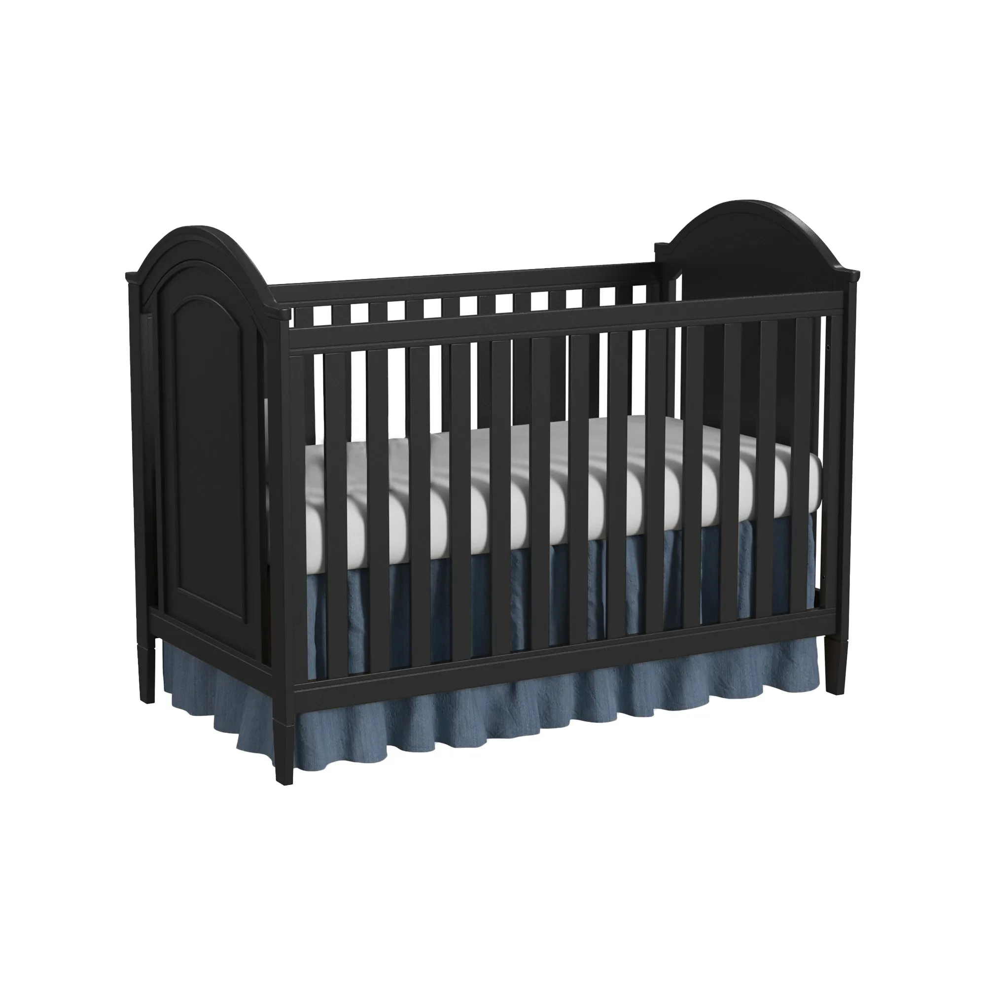 Delia Cottage Crib and Toddler Rail - Black